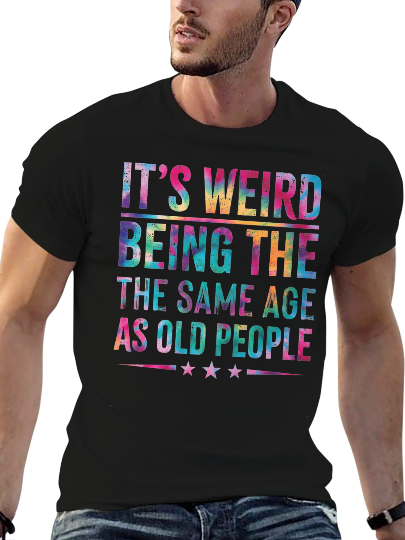 Black It's Weird Being The Same Age As Old People T-Shirt view 6