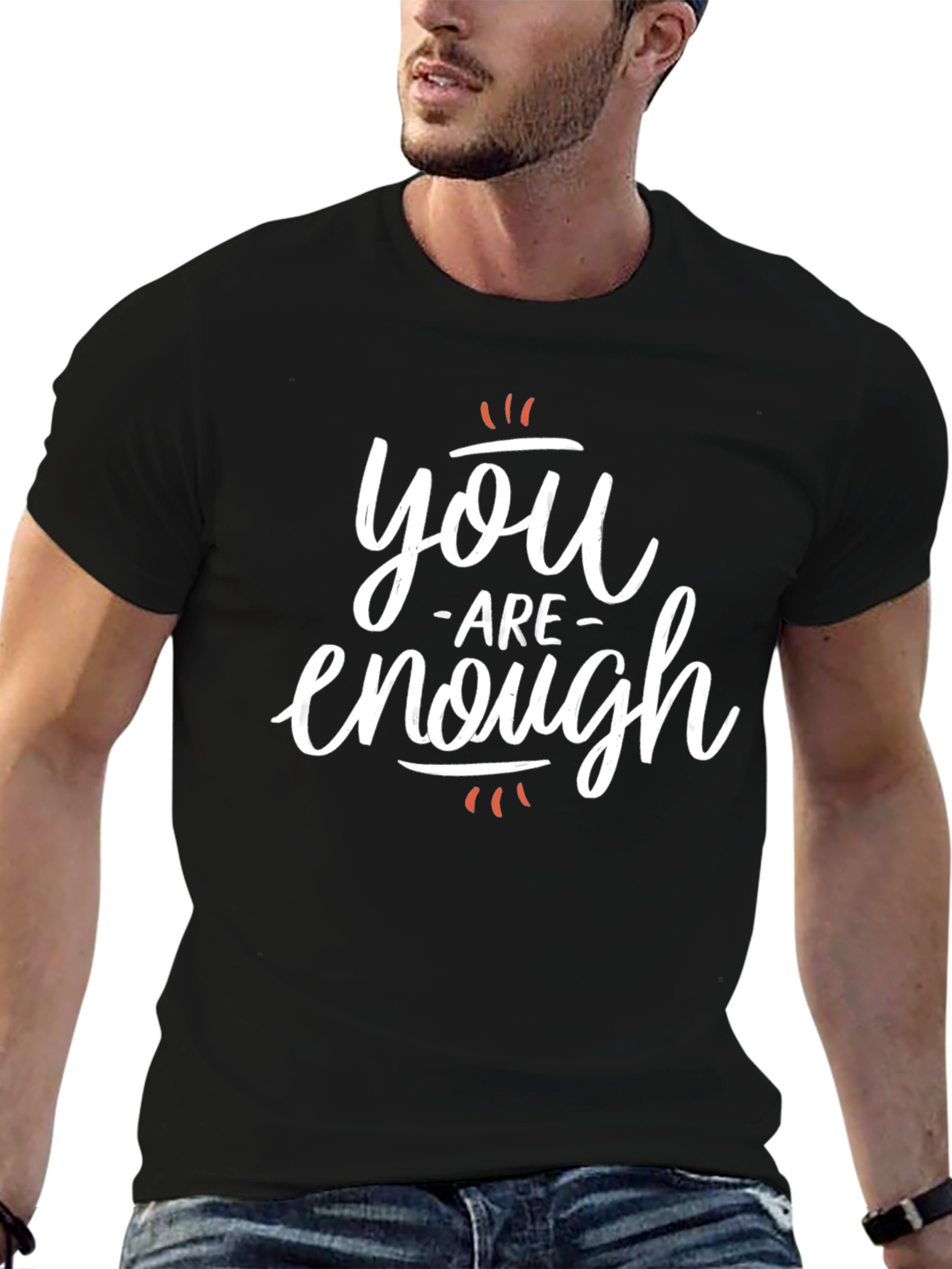 Black You Are Enough Graphic Tee view 6