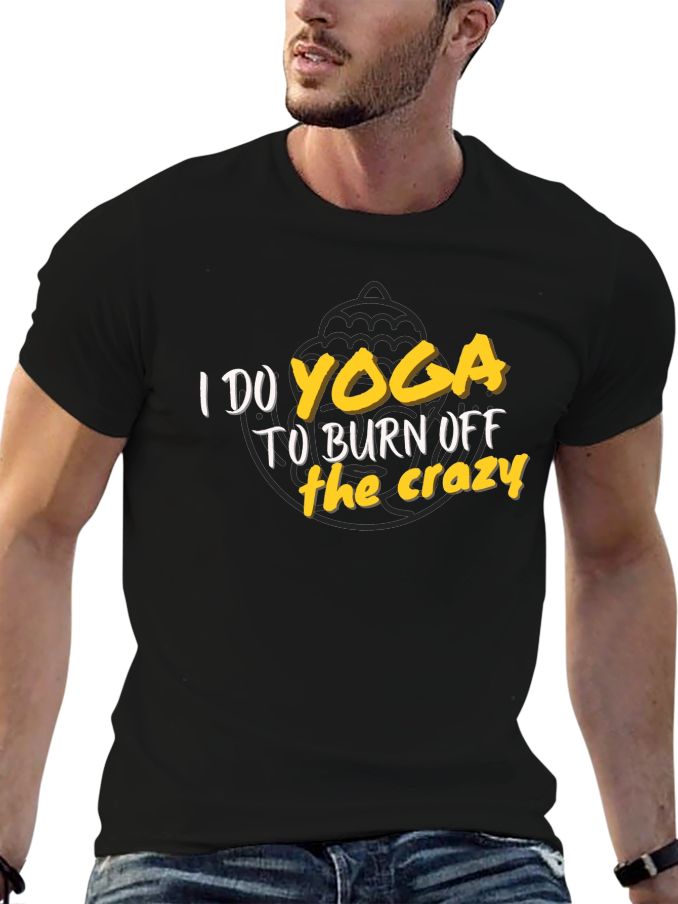 Black Yoga Burn Off the Crazy T-Shirt view 6