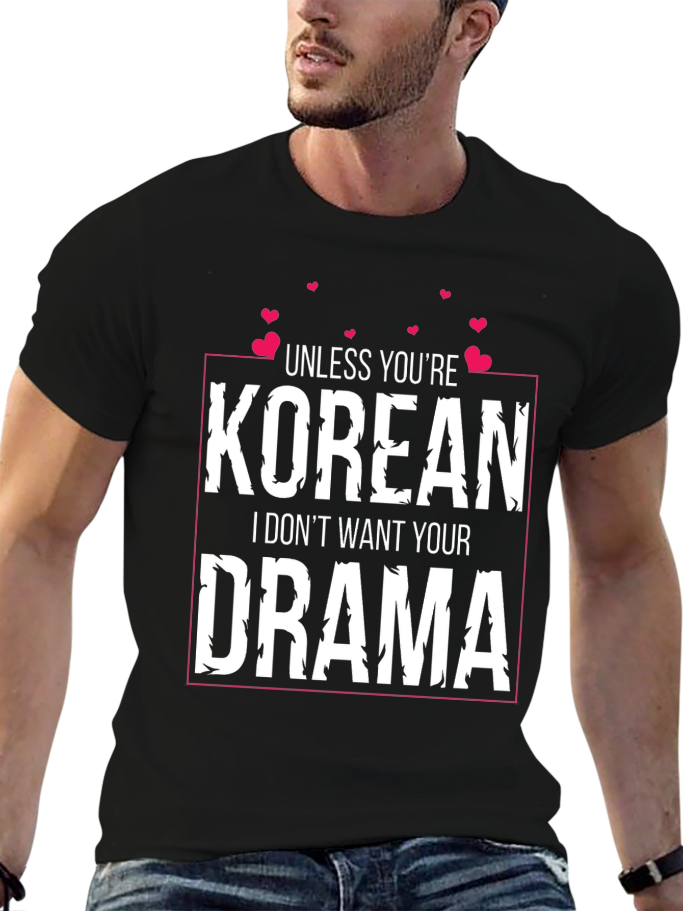 Black Korean Drama T-Shirt - Funny Graphic Tee view 6