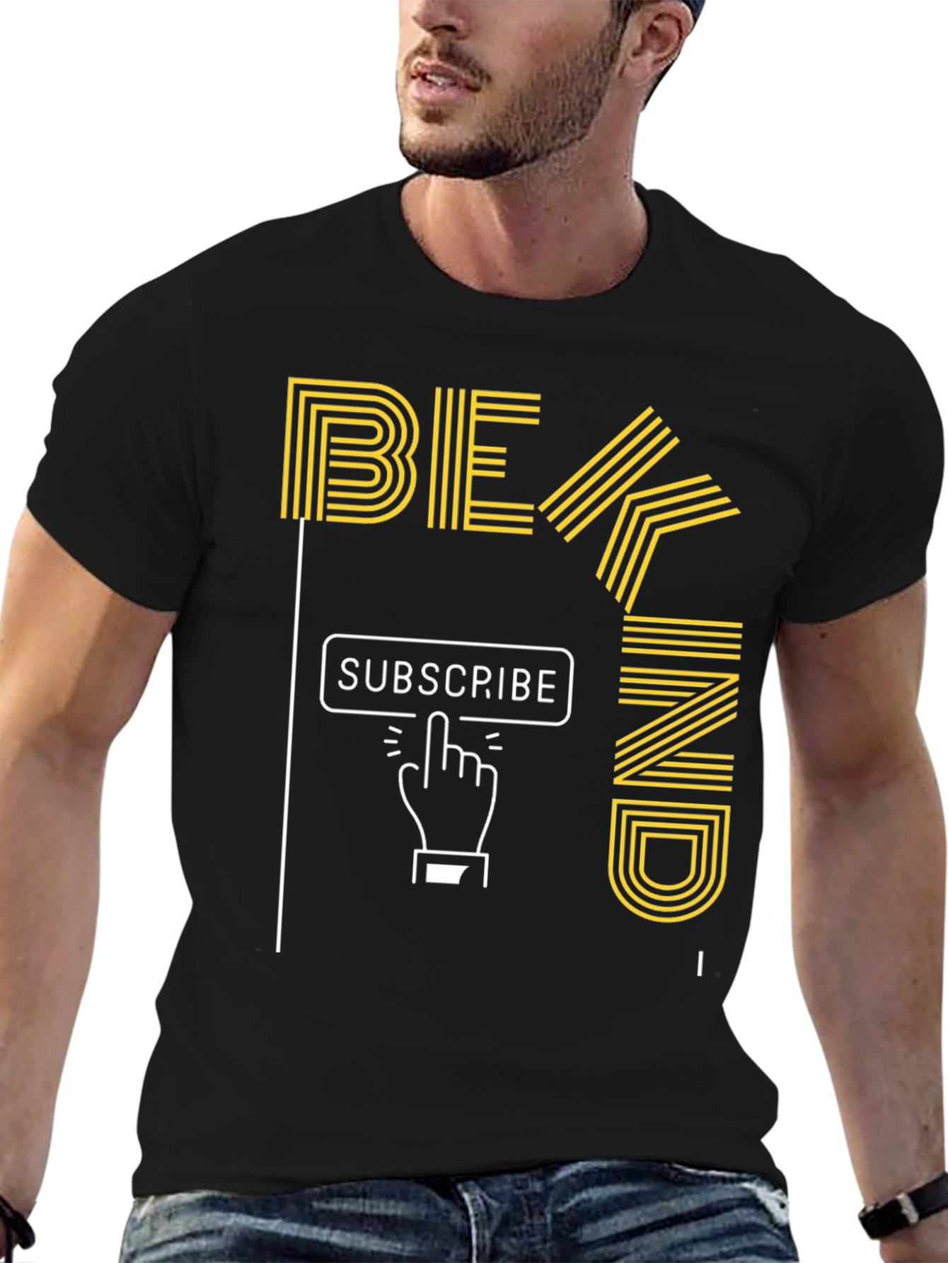 Black Be Kind Subscribe Graphic T-Shirt view 6