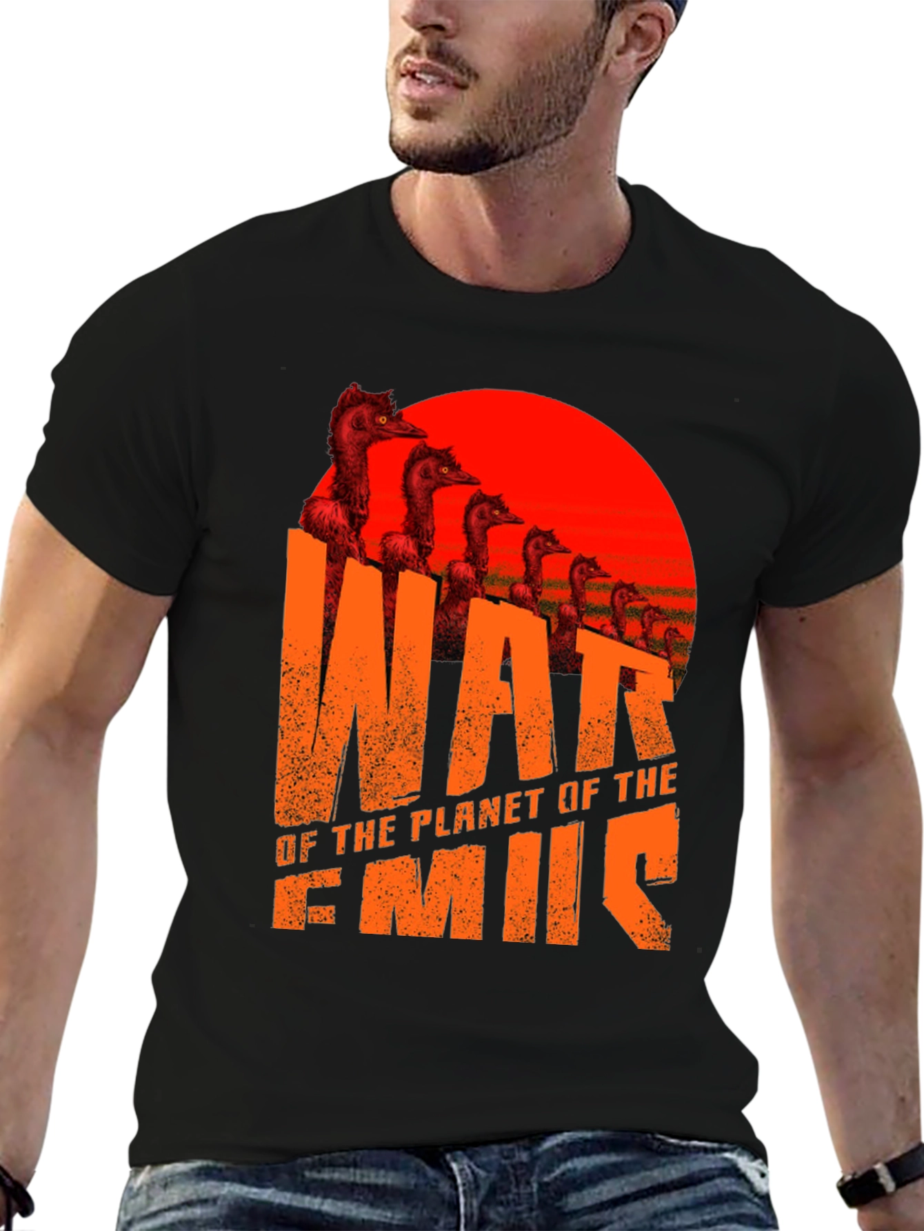 Black War of the Planet of the Emus T-Shirt view 6
