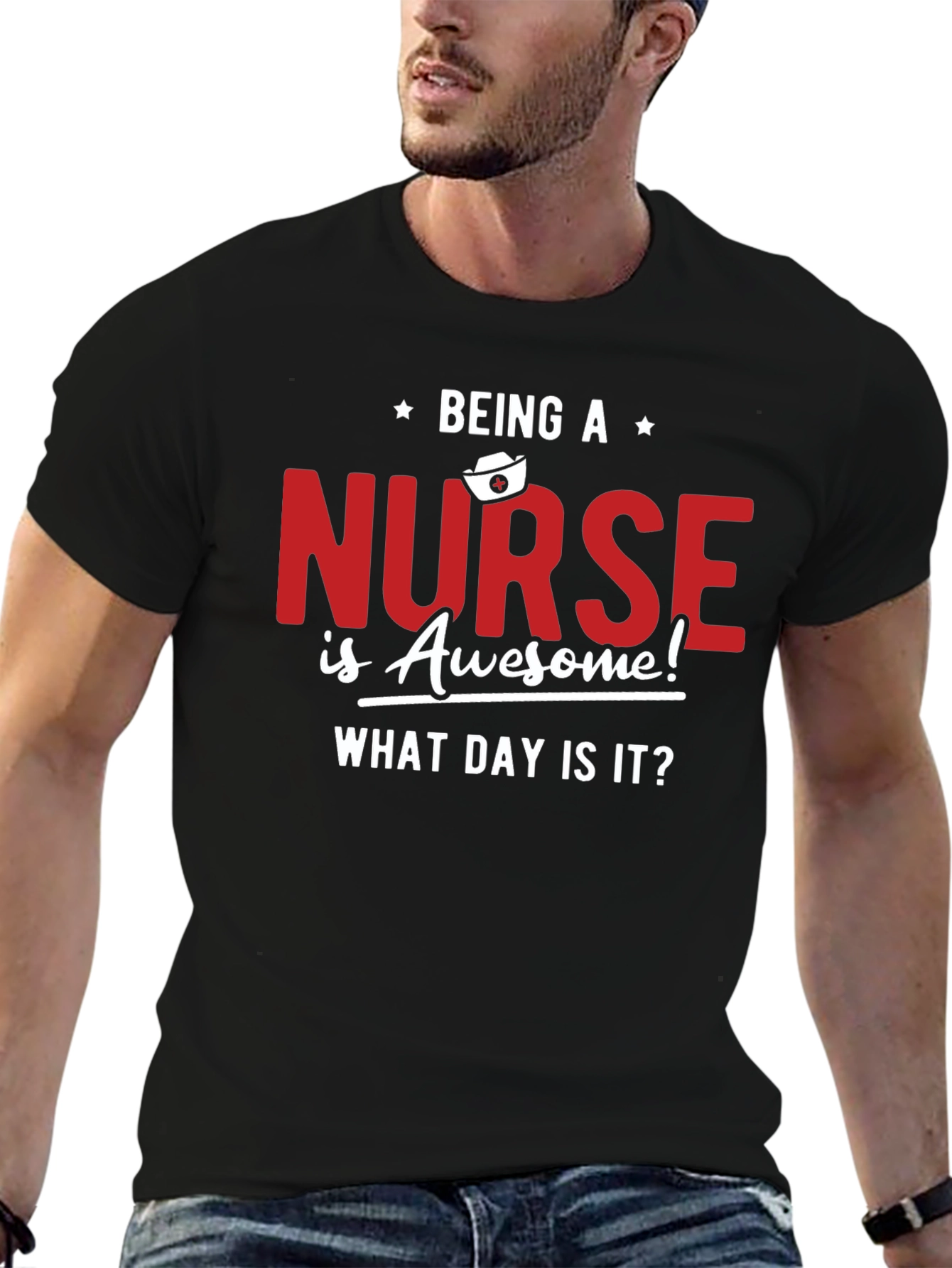 Black Nurse is Awesome T-Shirt - What Day is it? view 6