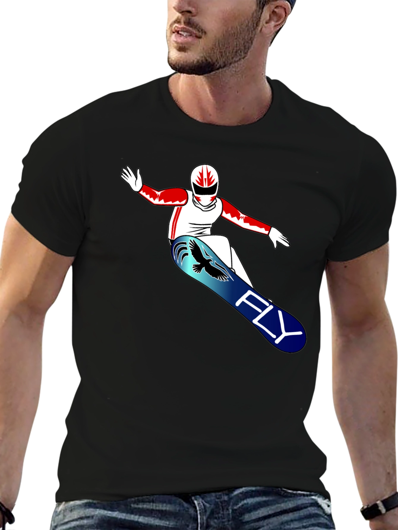 Black Fly Snowboarder Graphic T-Shirt view 6
