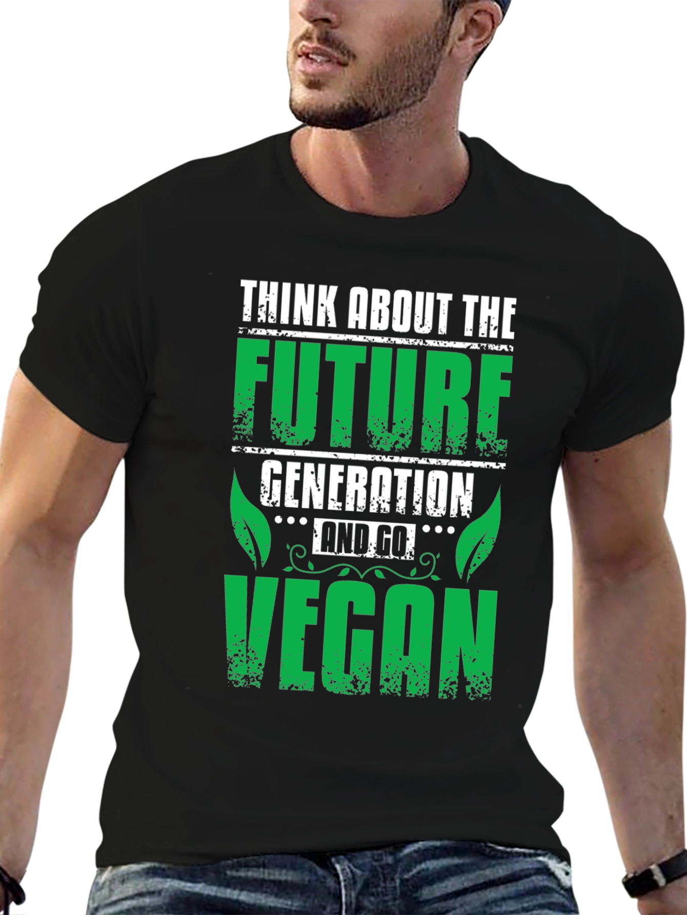 Black Vegan Future Generation Graphic T-Shirt view 6