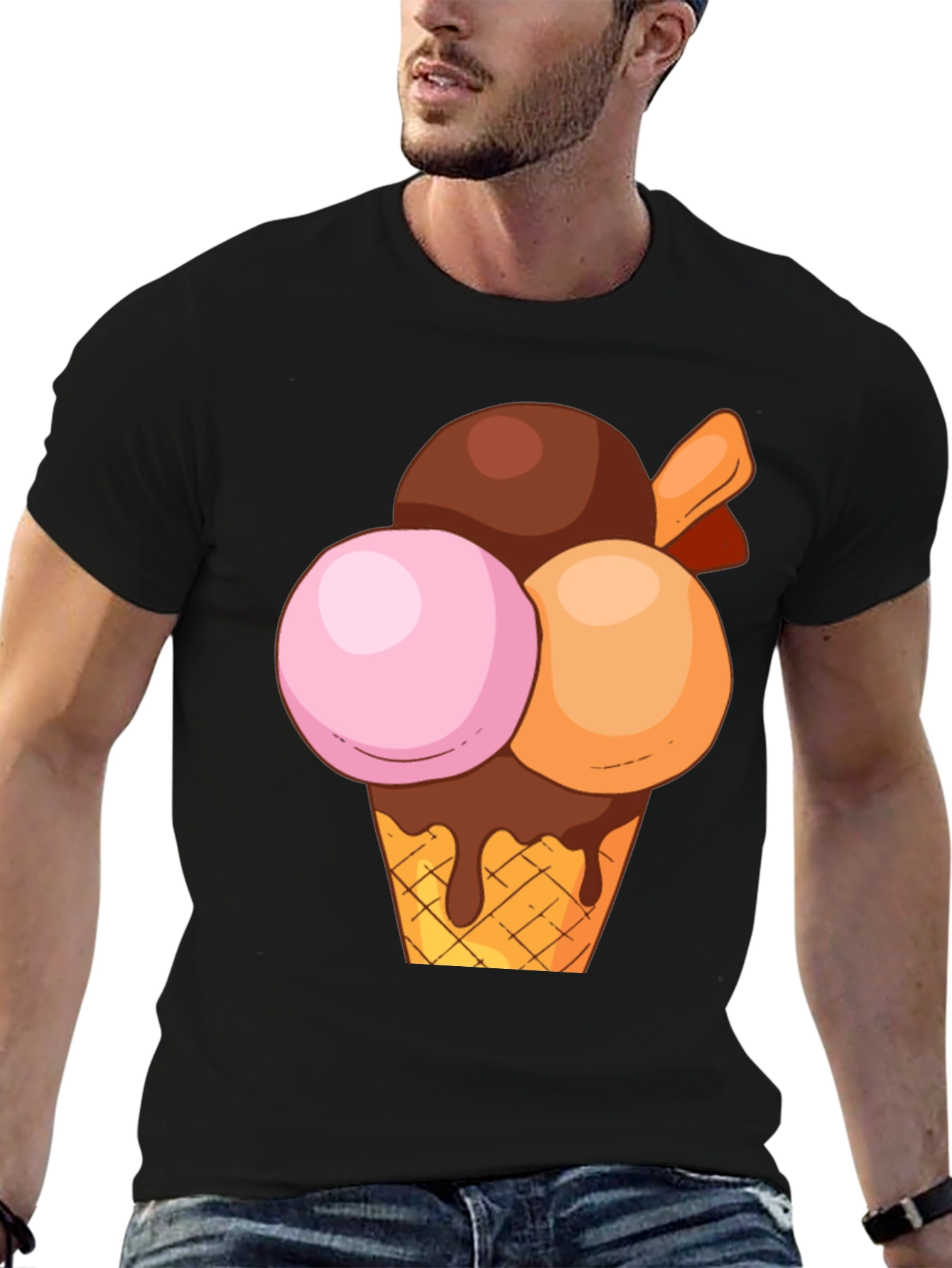 Black Ice Cream Graphic Tee - Sweet Treat Design view 6