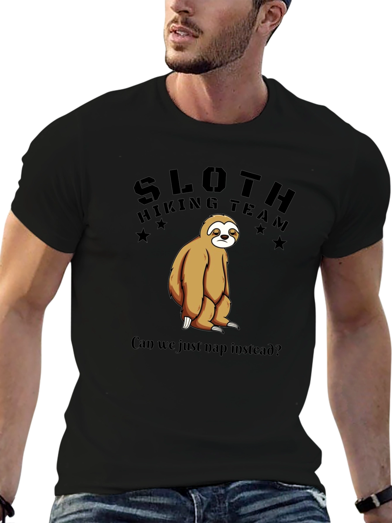 Black Sloth Hiking Team T-Shirt - Funny Nap Lover Tee view 6