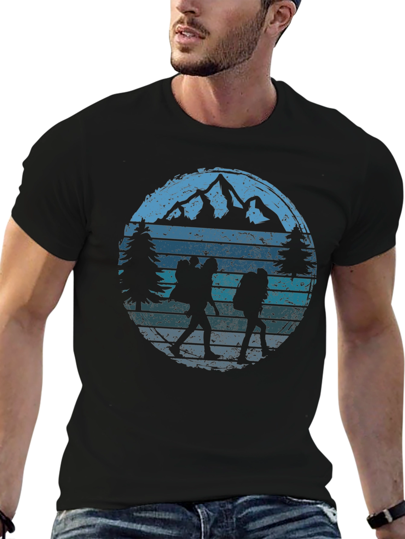 Black Hiking Adventure Graphic Tee view 6