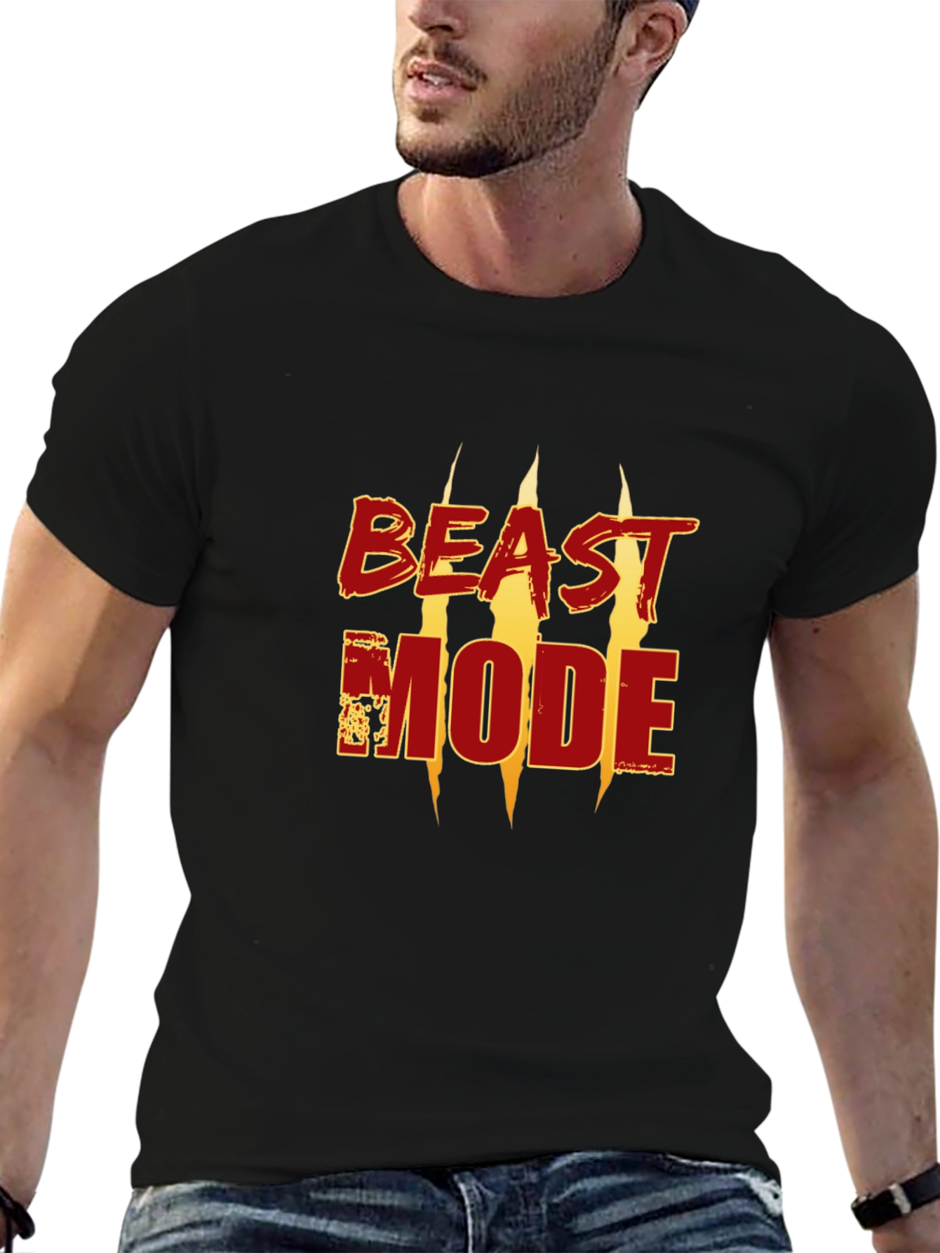 Black Beast Mode Graphic Tee - Black view 6
