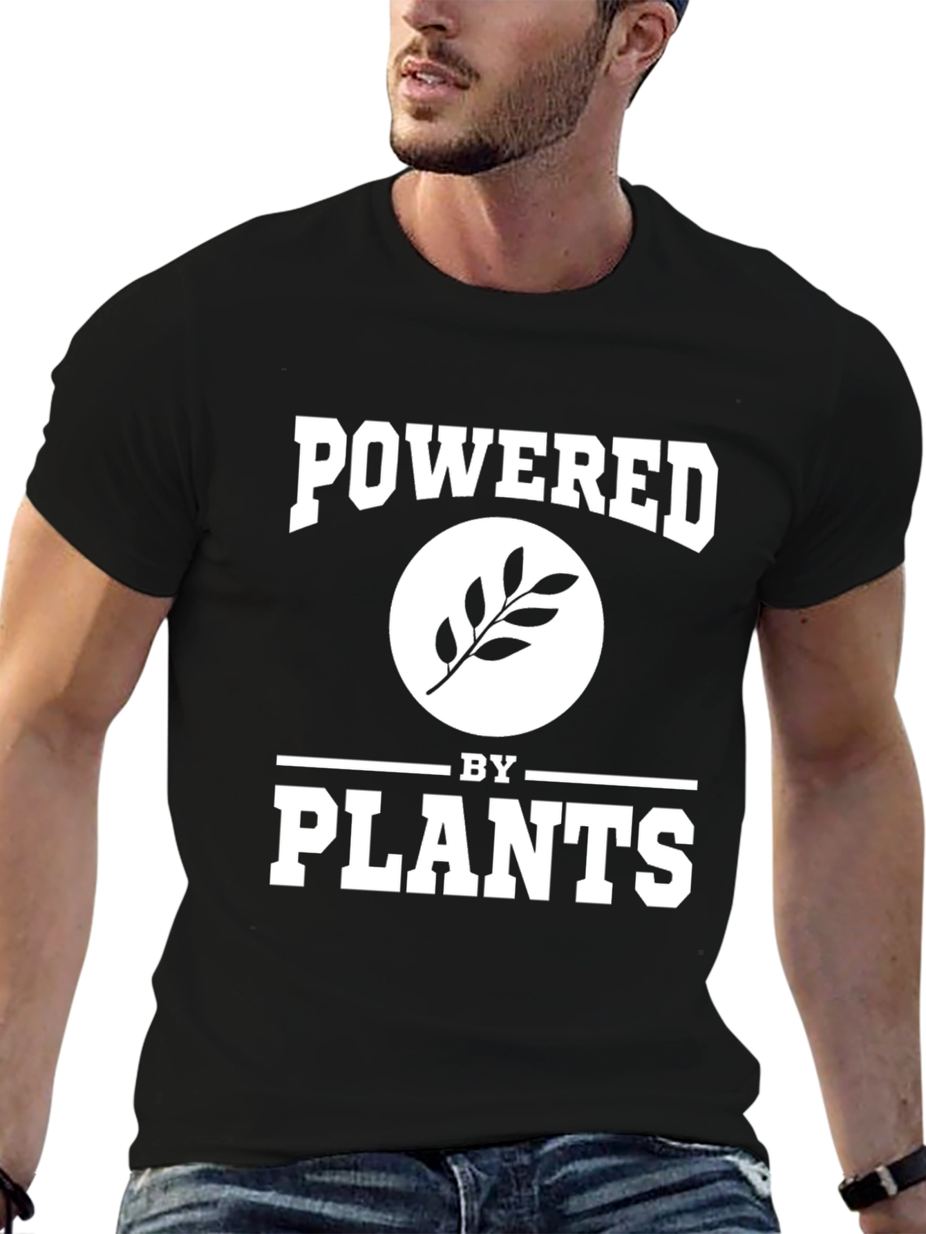 Black Powered by Plants Graphic Tee - Vegan Style view 6