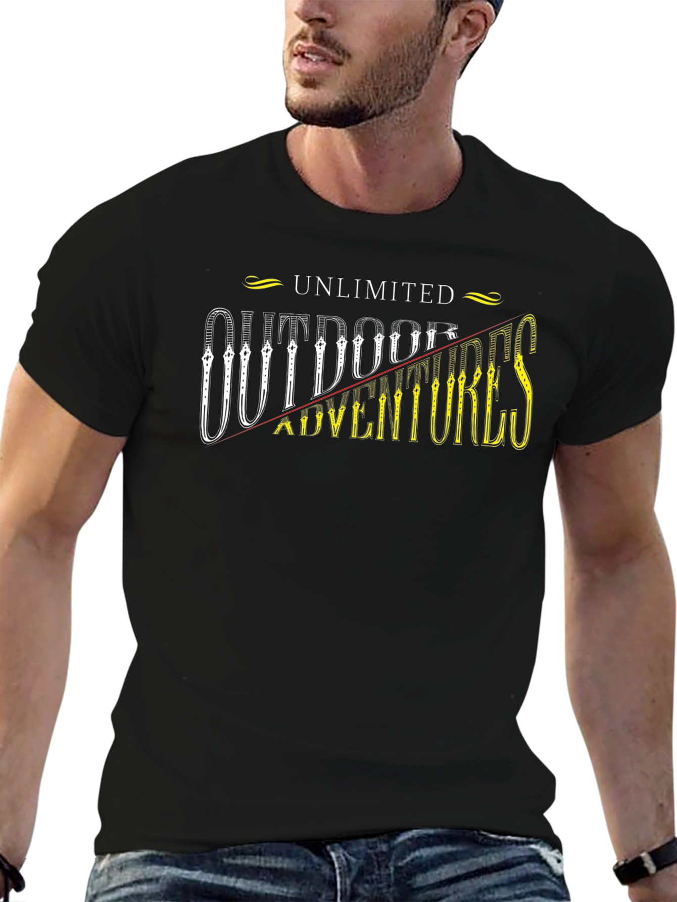 Black Unlimited Outdoor Adventures T-Shirt view 6