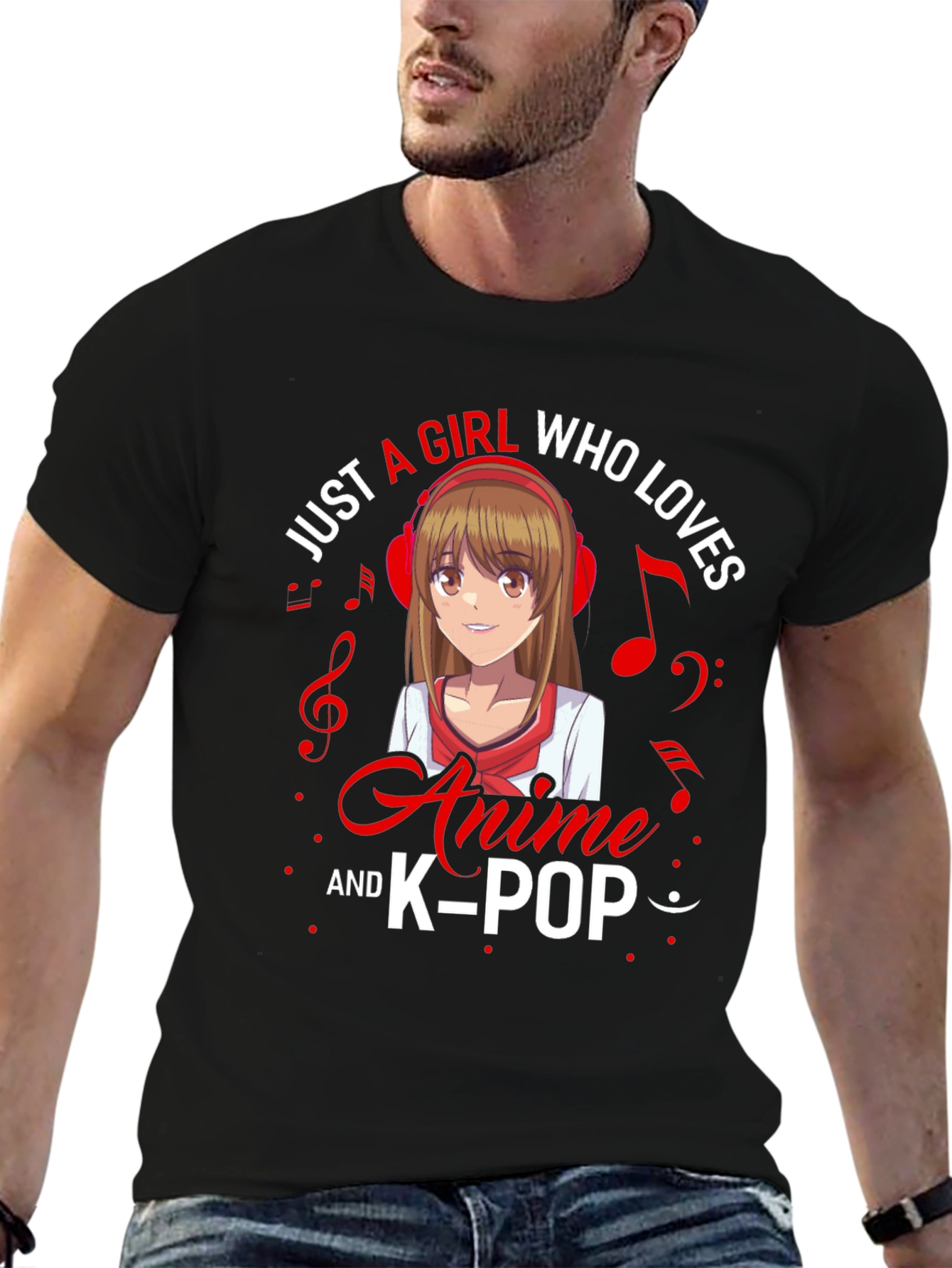 Black Anime and K-Pop Lover T-Shirt - Unique Design! view 6