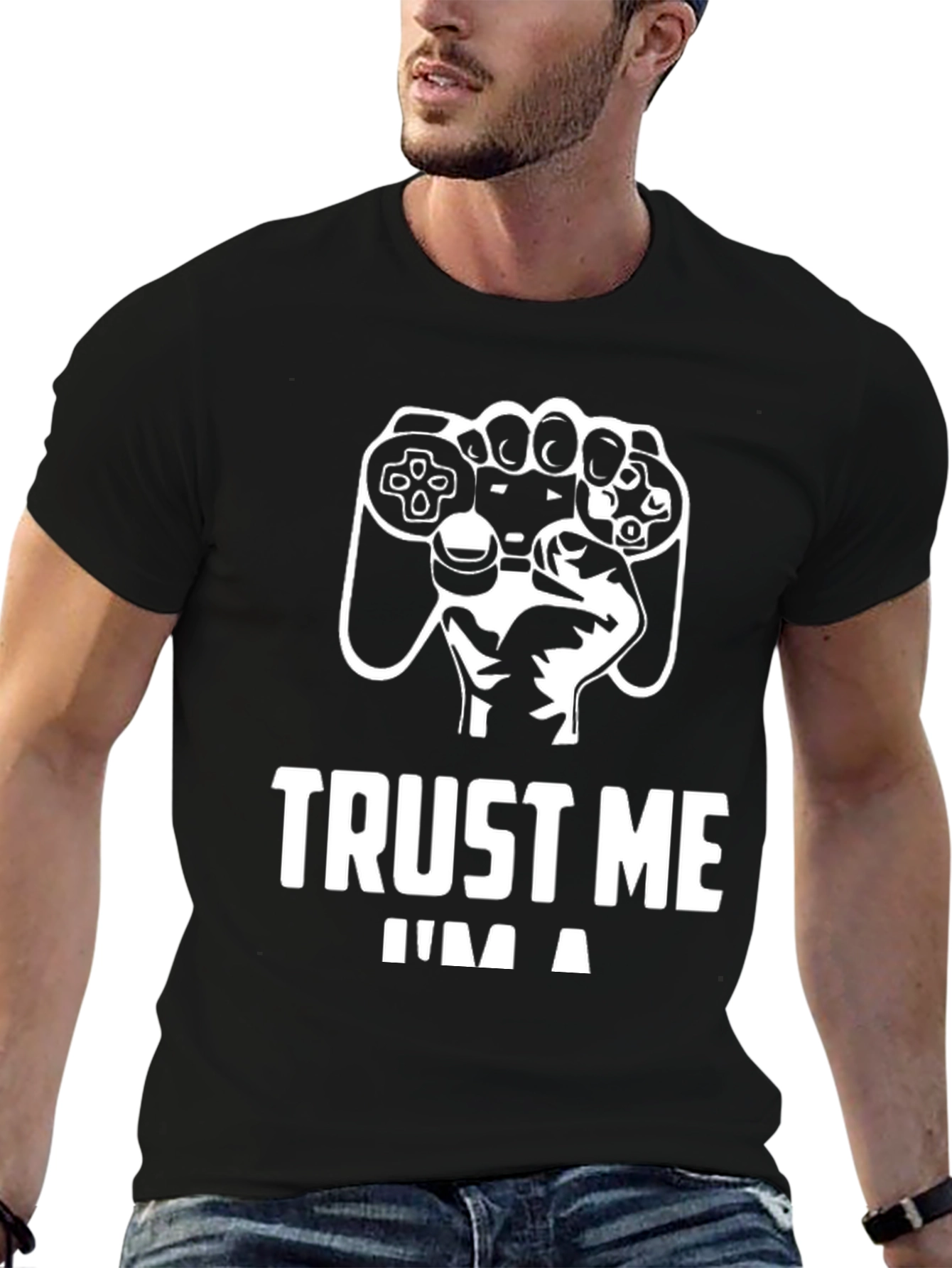 Black Trust Me, I'm a Gamer T-Shirt view 6