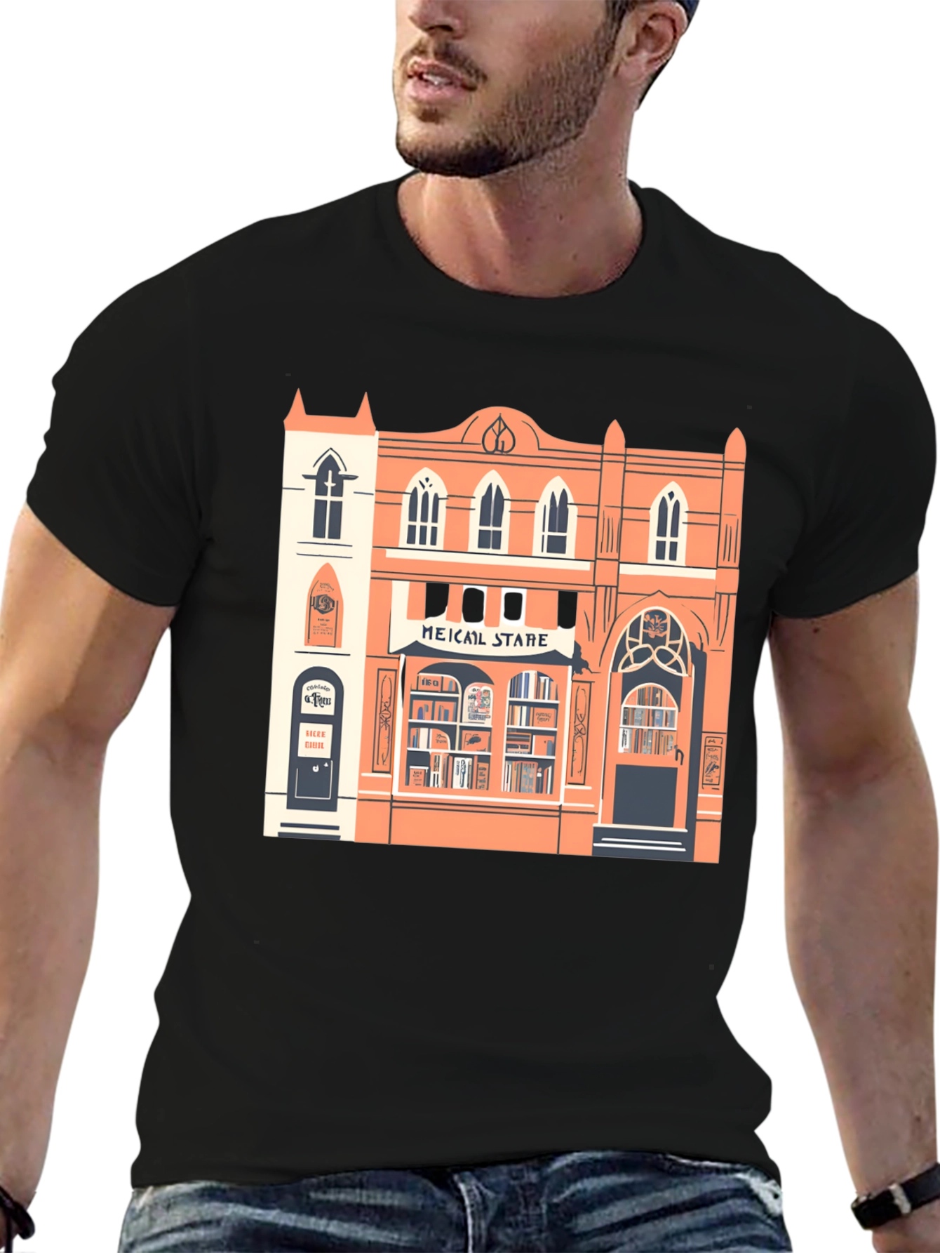 Black Bookstore Graphic Tee - Stylish Unisex T-Shirt view 6