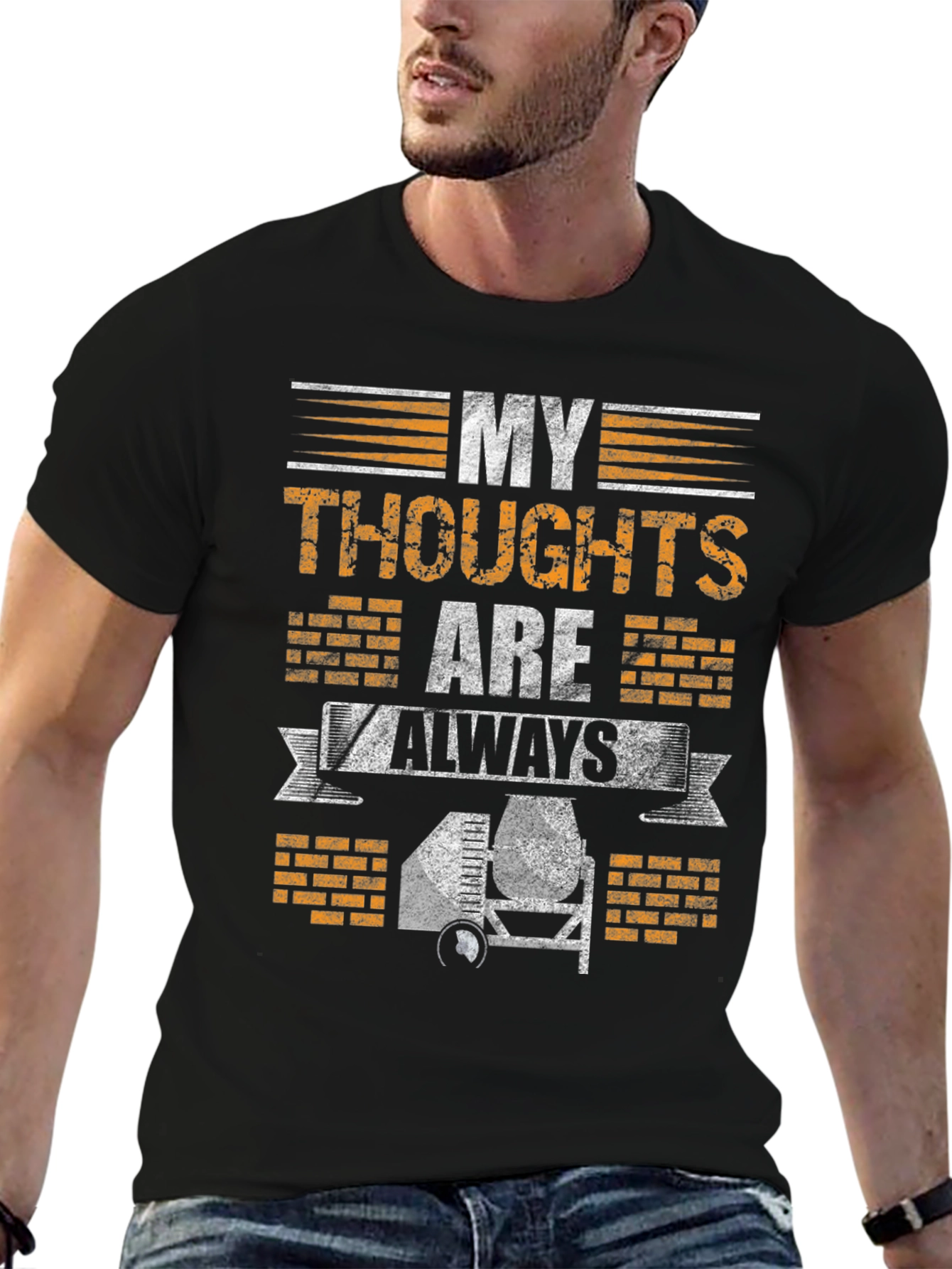 Black Construction Worker Humor T-Shirt: Always on the Job view 6