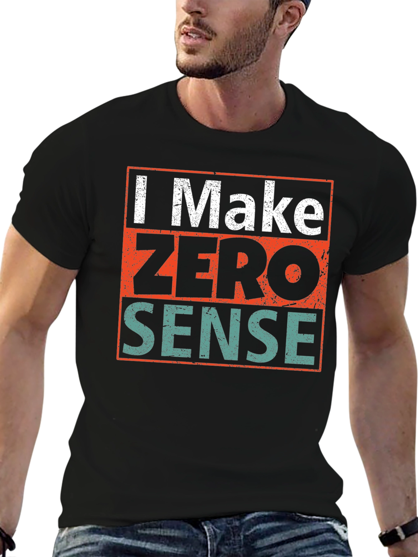 Black Humorous Graphic Tee - I Make Zero Sense view 6