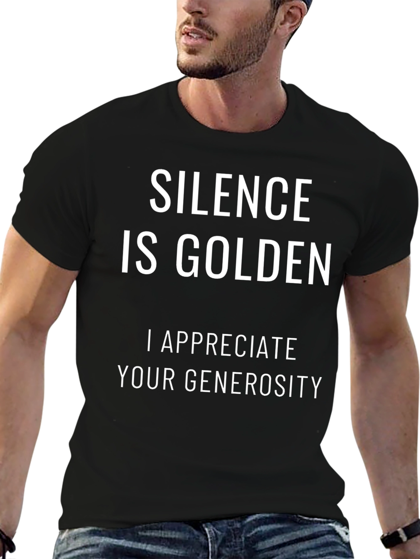 Black Silence is Golden Graphic Tee view 6
