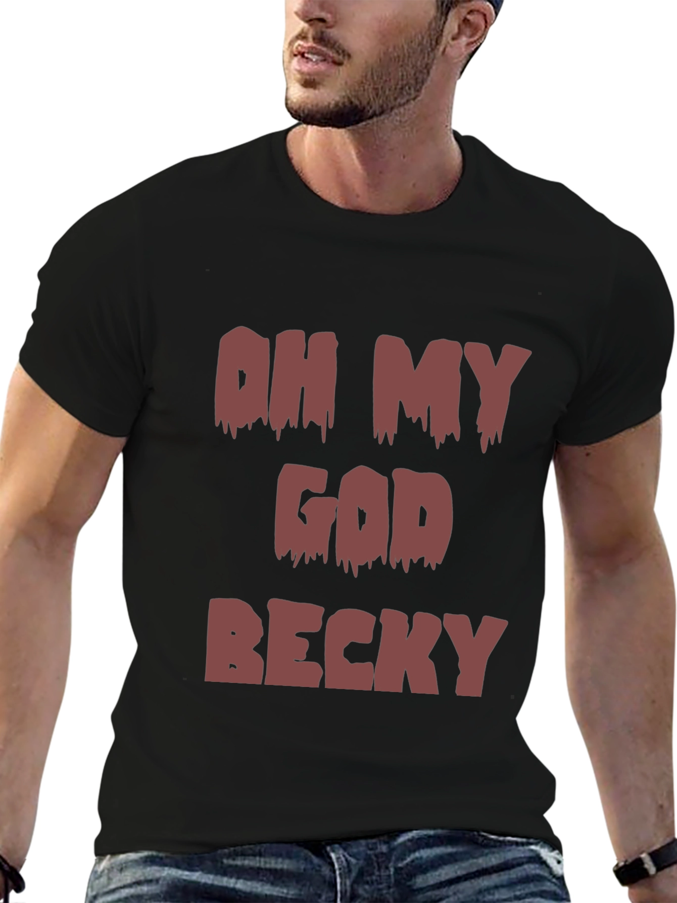 Black Oh My God Becky Graphic Tee - Trendy & Fun view 6