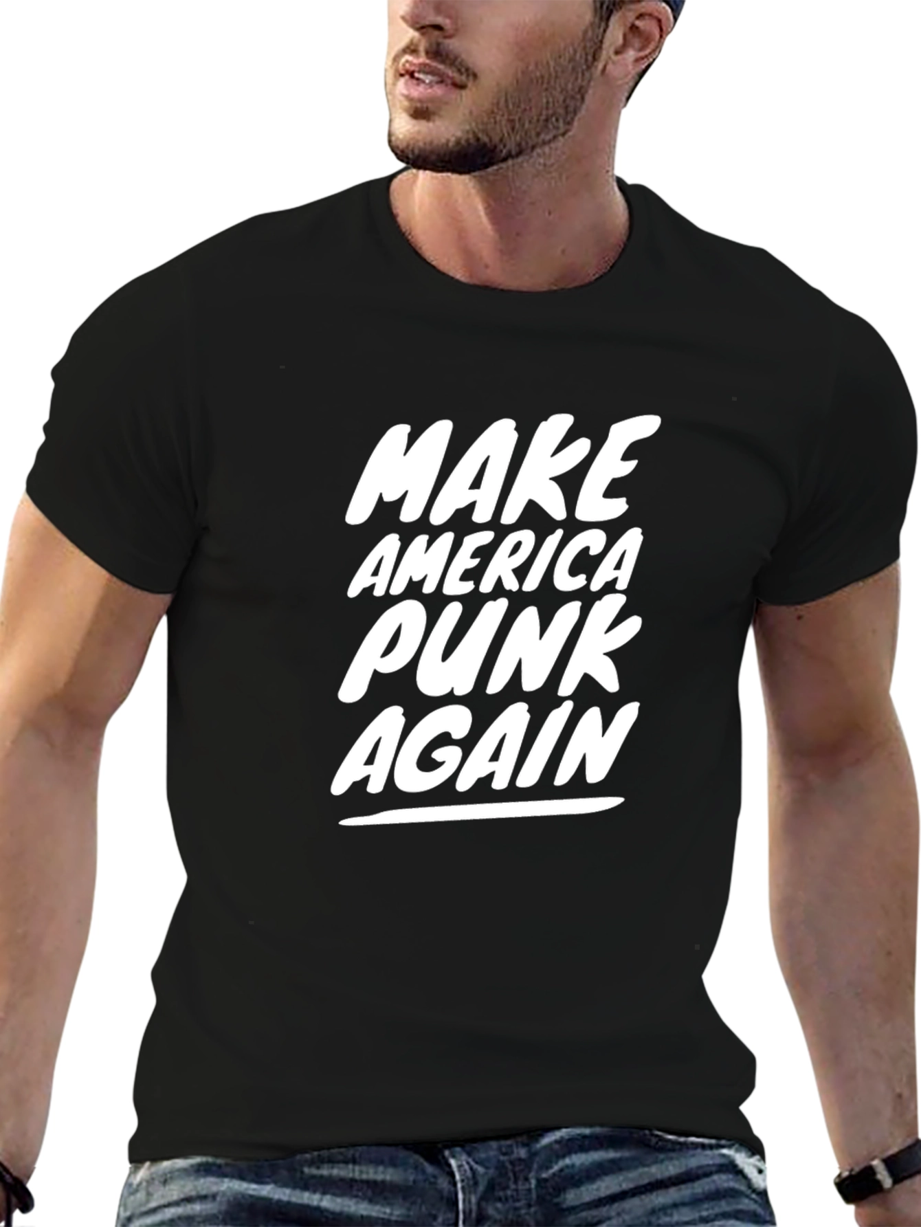 Black Make America Punk Again Graphic Tee - Black view 6