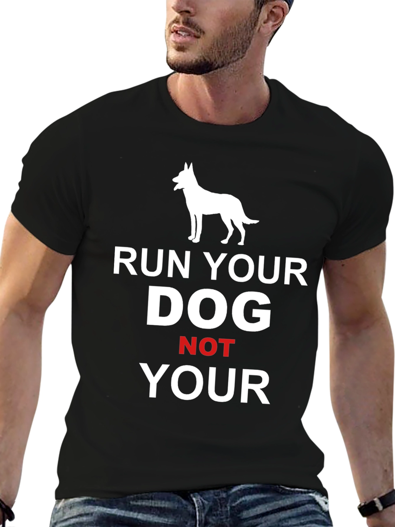 Black Run Your Dog T-Shirt view 6