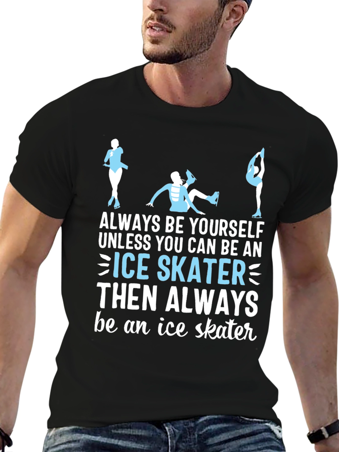 Black Ice Skater T-Shirt: Always Be Yourself Apparel view 6