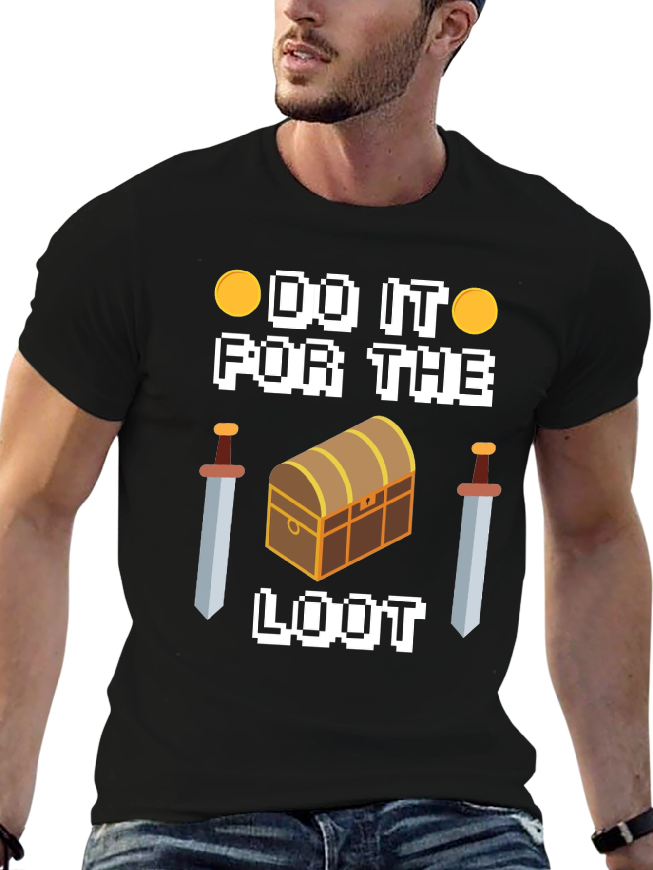 Black Do It For The Loot Black Graphic Tee view 6