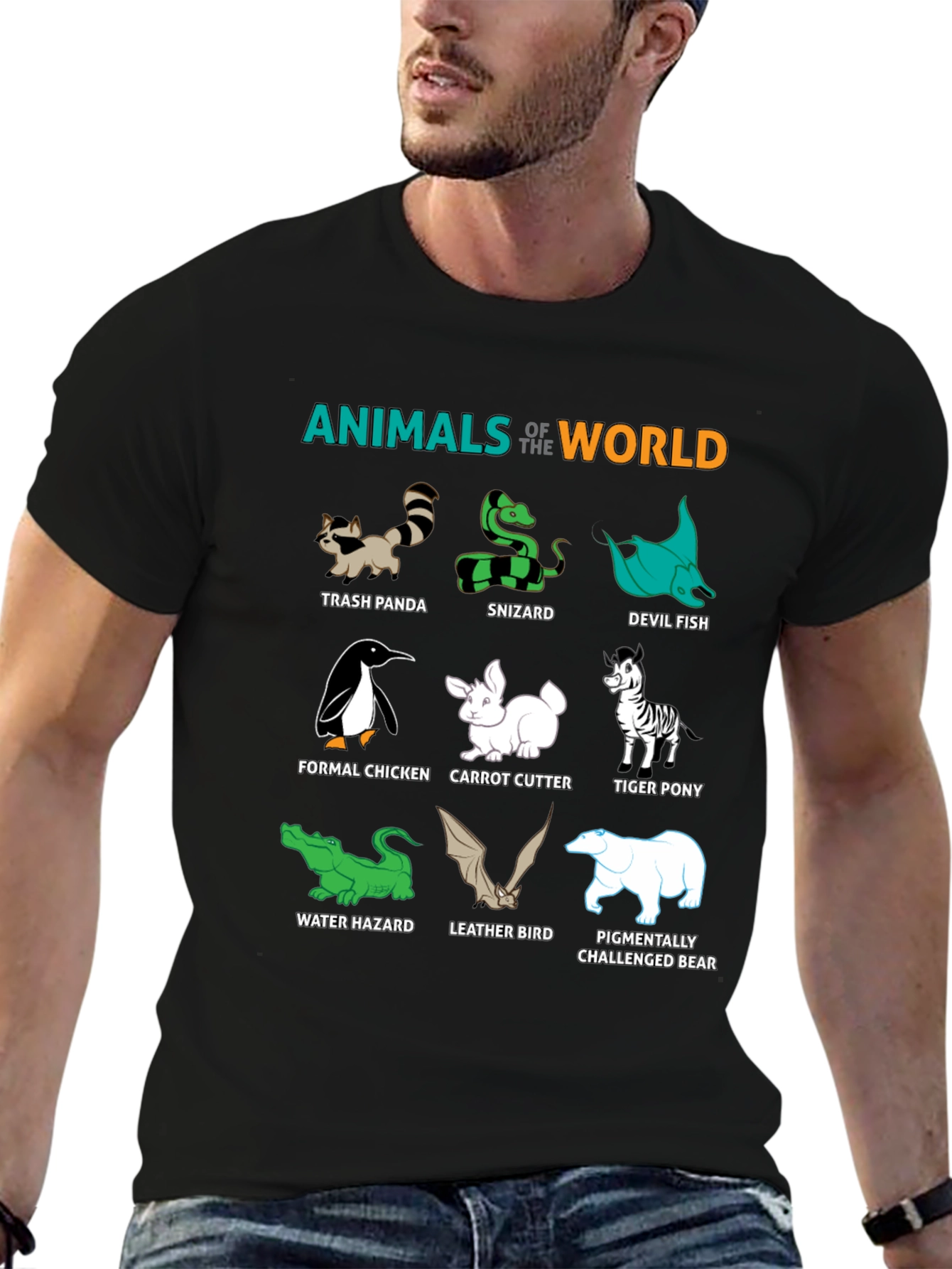 Black Funny Animal Pun T-Shirt view 6