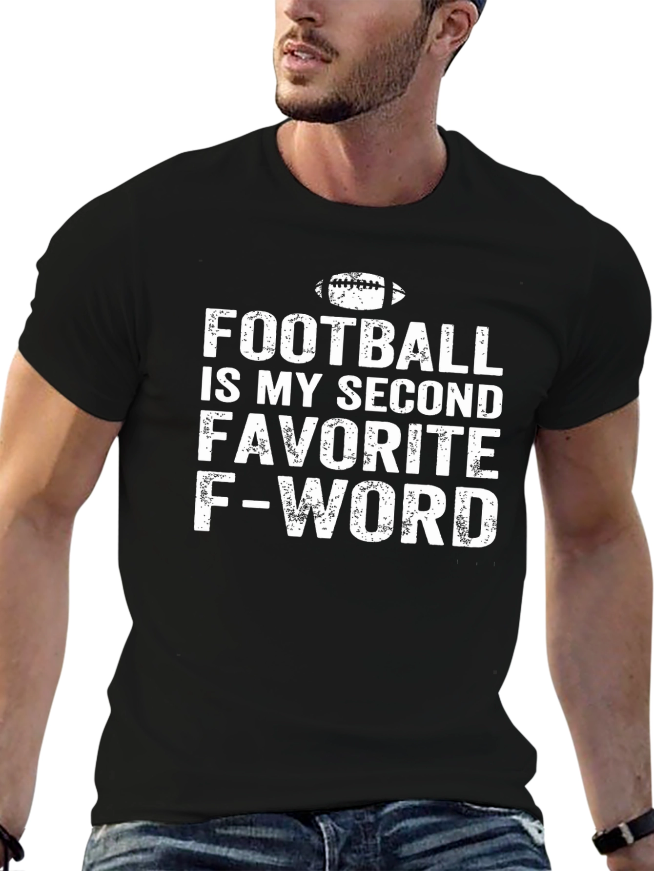 Black Football Second Favorite F-Word Graphic Tee view 6