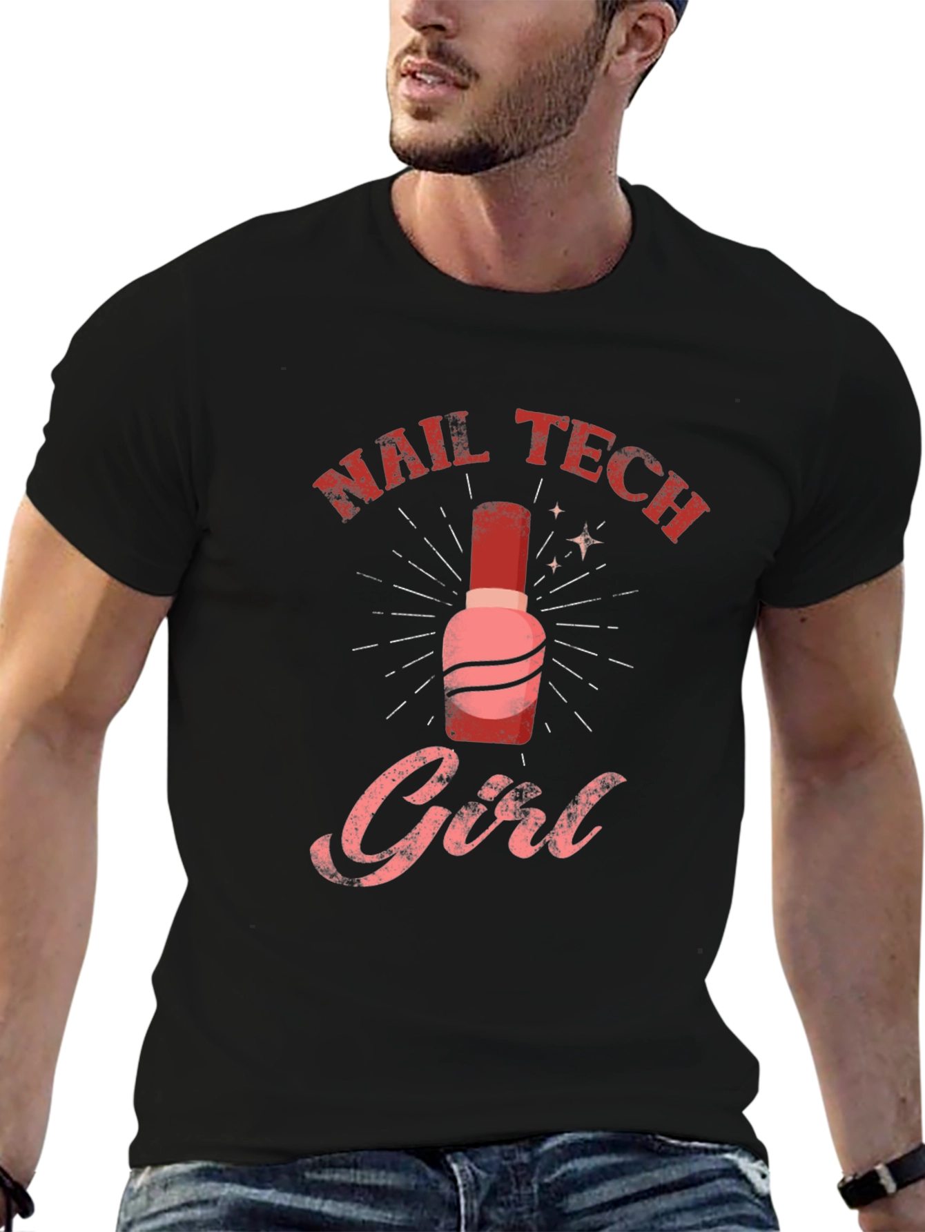 Black Nail Tech Girl T-Shirt - Stylish & Comfortable view 6