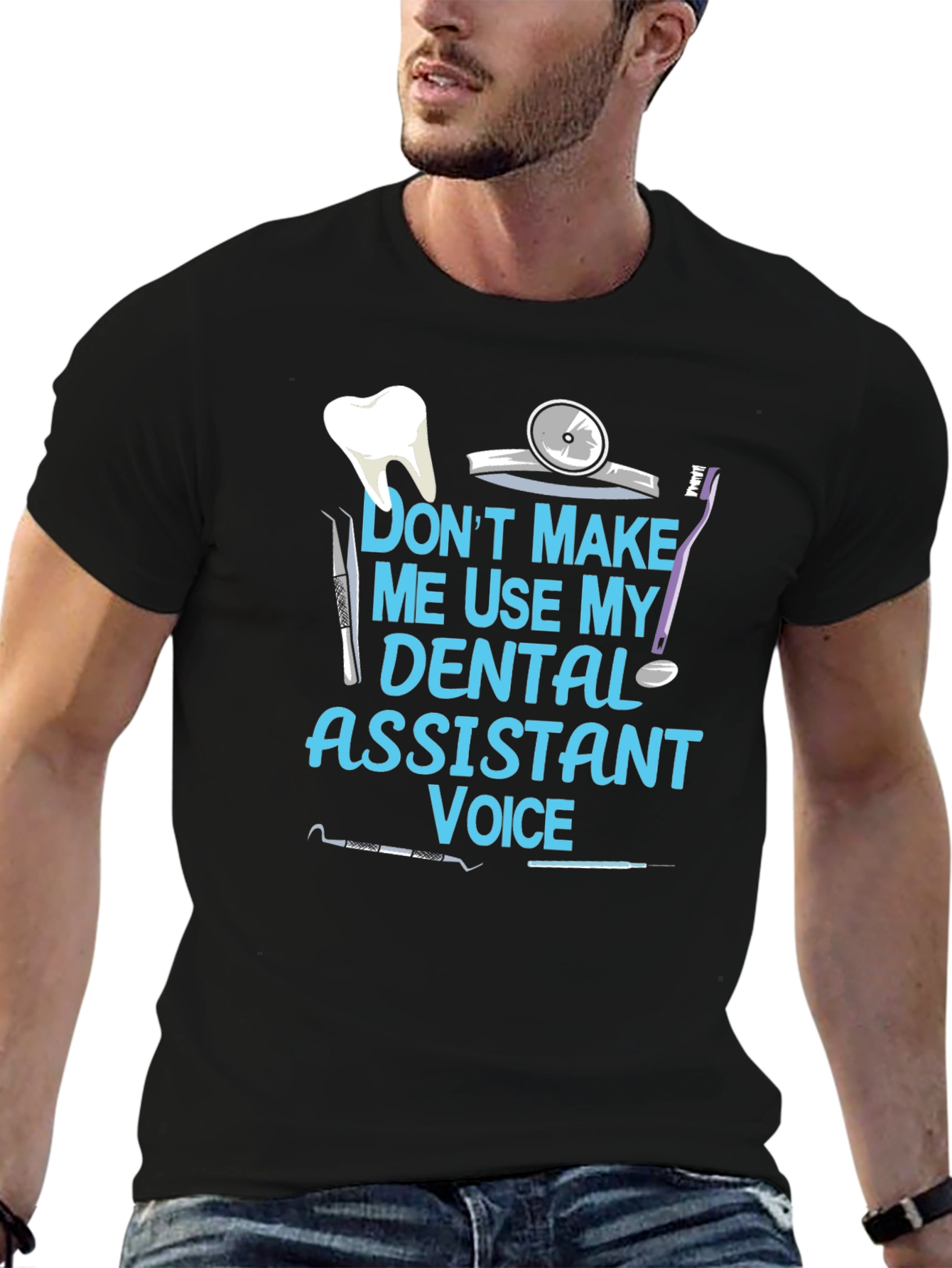 Black Dental Assistant Voice T-Shirt view 6