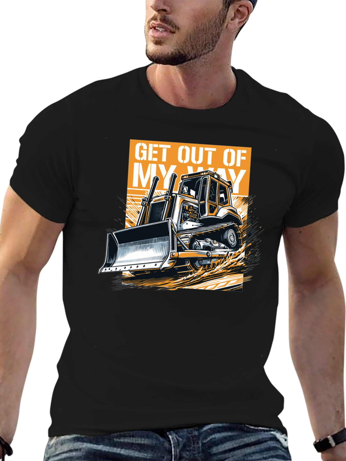 Black Bulldozer Graphic T-Shirt view 6