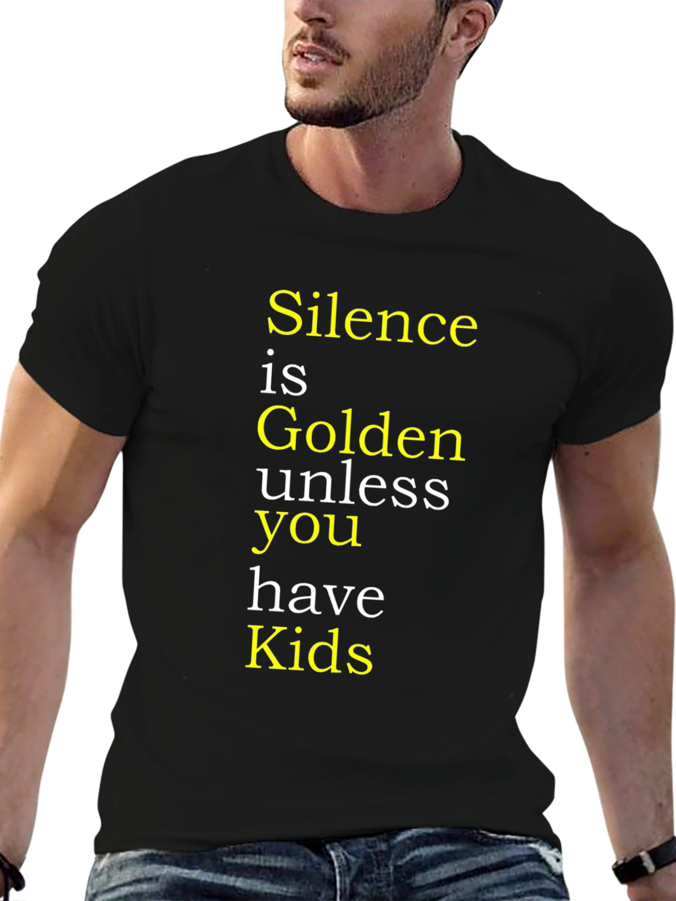 Black Silence is Golden T-Shirt - Funny Parent Tee view 6