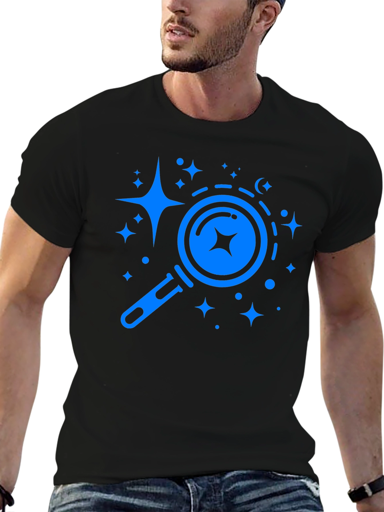 Black Search for Stars Black Graphic Tee view 6
