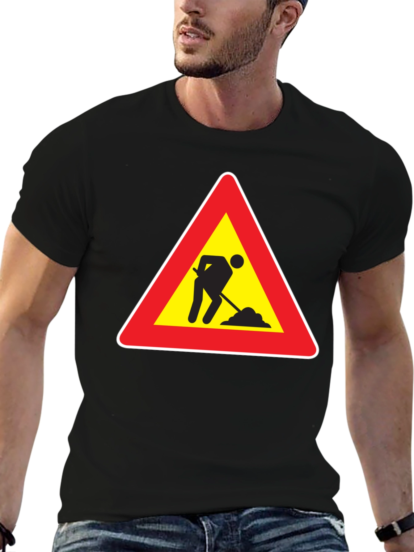 Black Men at Work Graphic T-Shirt - Black view 6