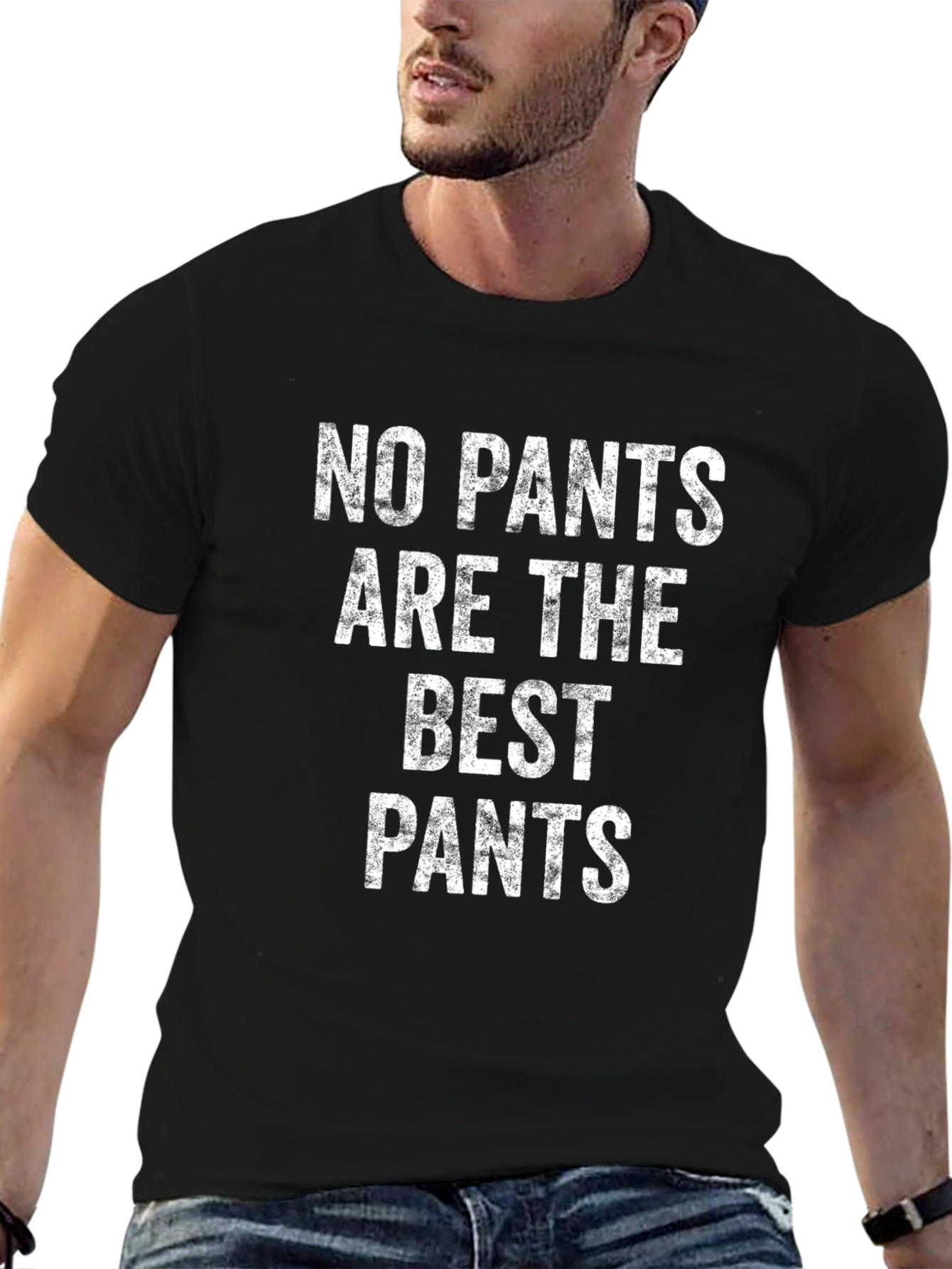 Black No Pants Are The Best Pants Graphic Tee view 6