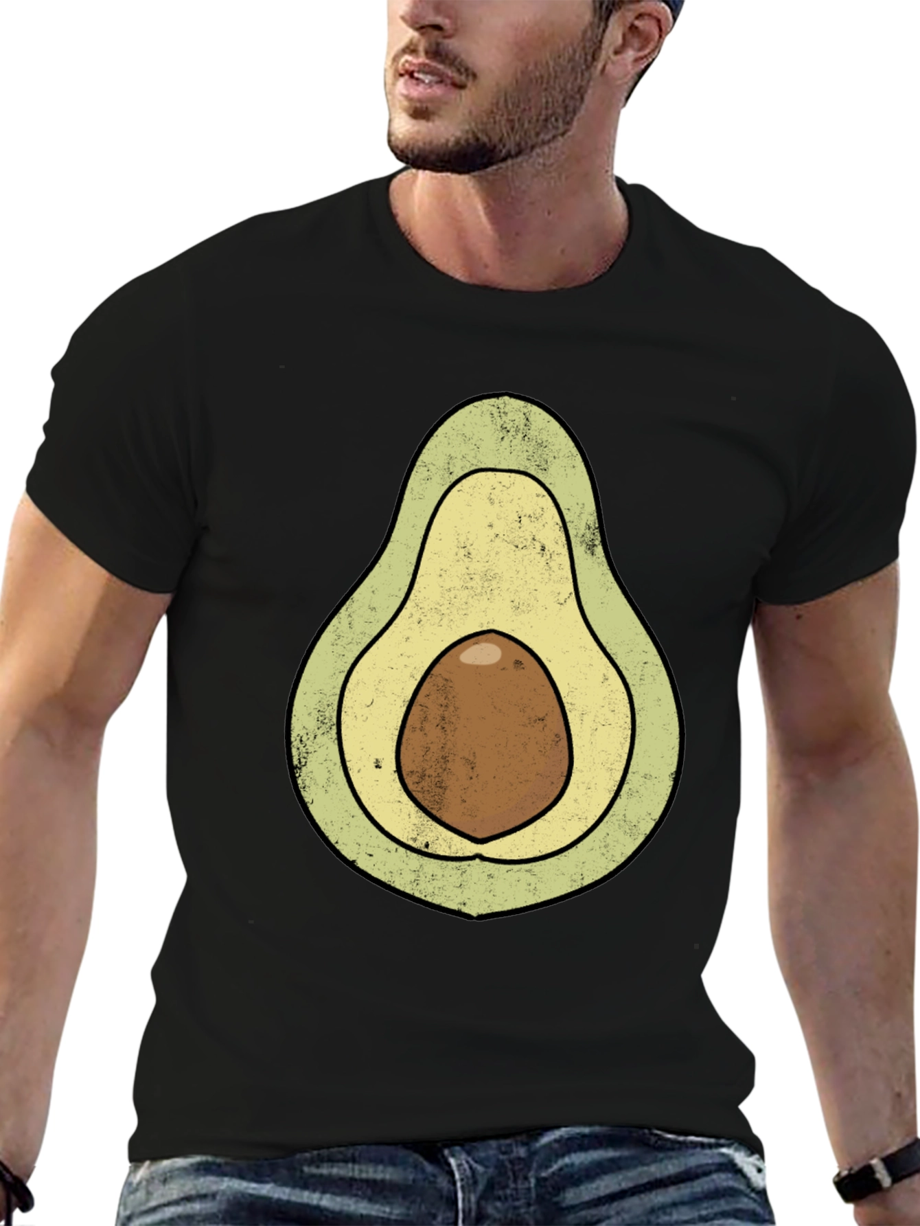 Black Avocado Graphic T-Shirt - Novelty Food Tee view 6