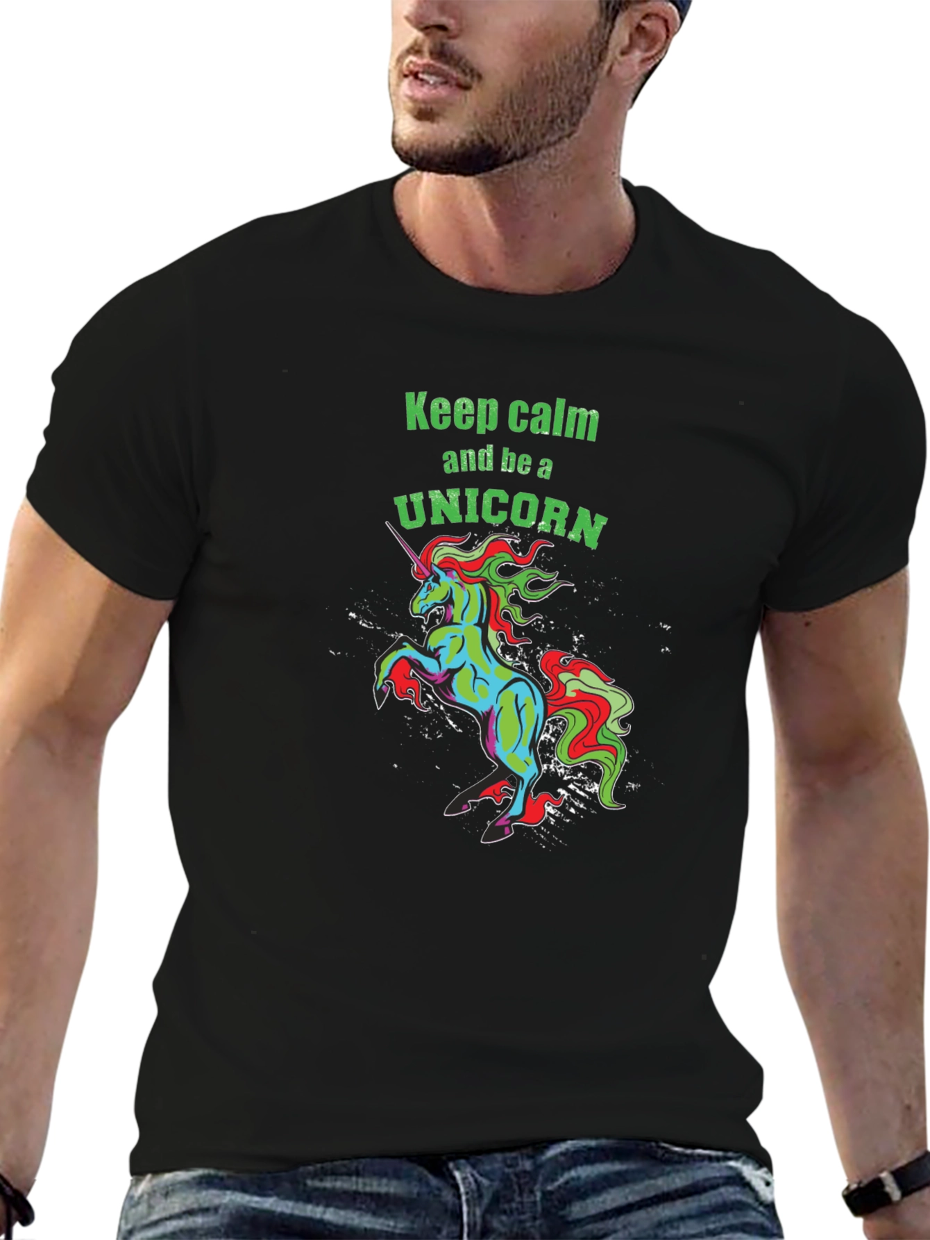 Black Unicorn Graphic Tee - Keep Calm view 6