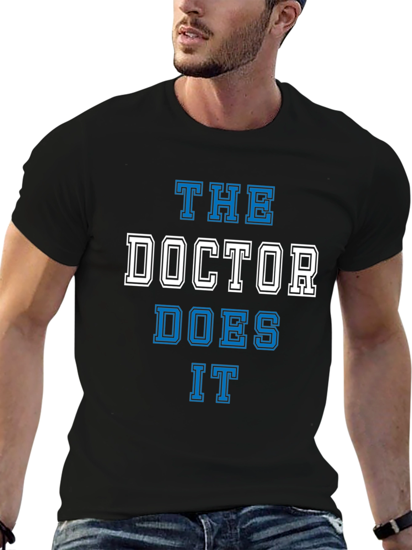 Black The Doctor Does It T-Shirt - Black Cotton Tee view 6