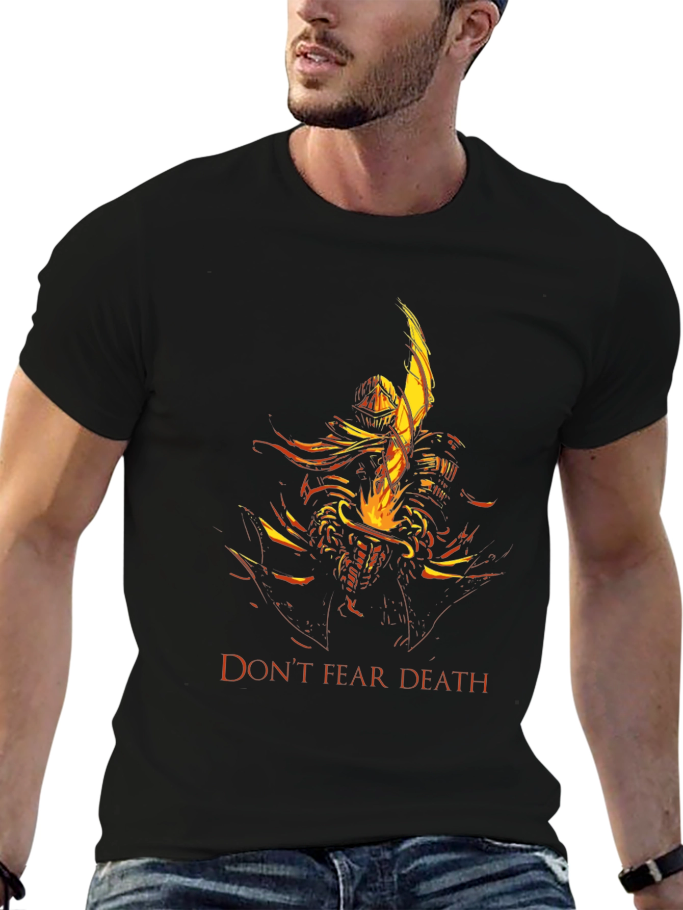 Black Don't Fear Death T-Shirt - Knight Graphic Tee view 6