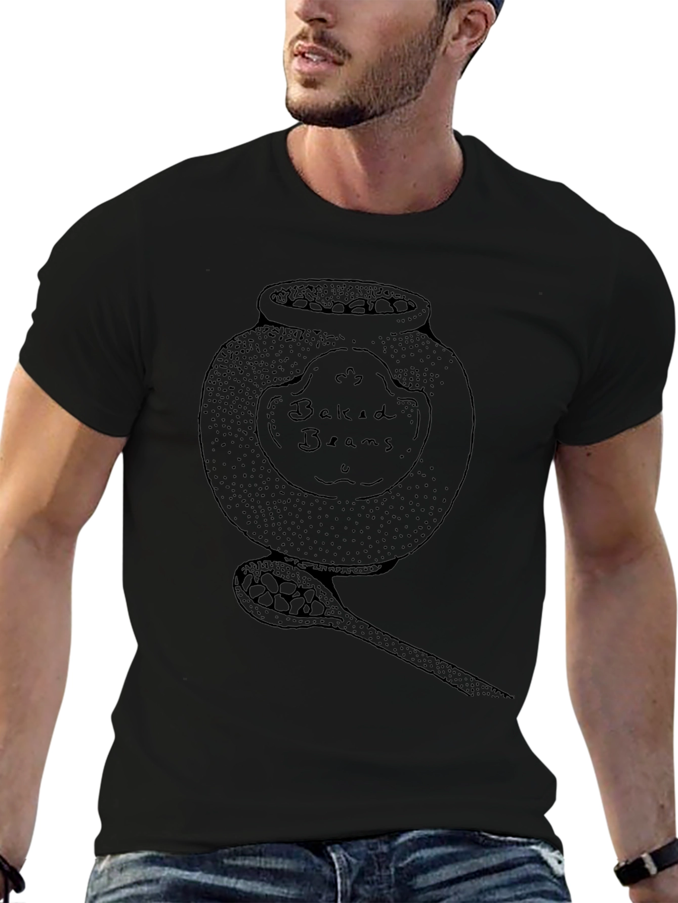 Black Baked Beans Graphic T-Shirt - Foodie Tee view 6