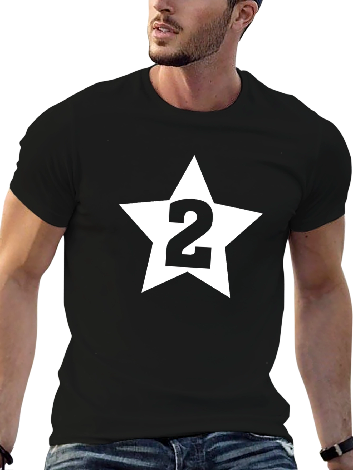 Black Star Number Two Black T-Shirt view 6