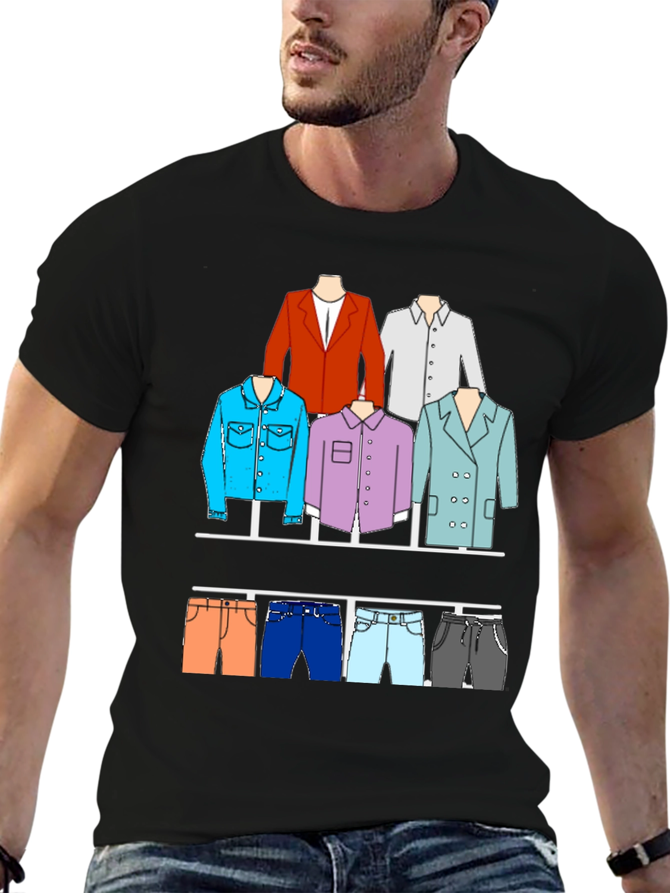 Black Fashion Outfit T-Shirt view 6