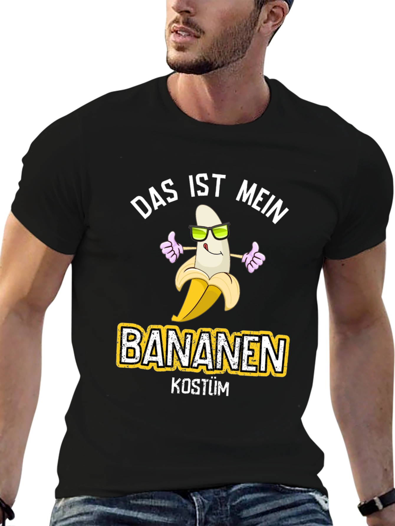 Black Funny Banana Costume T-Shirt view 6