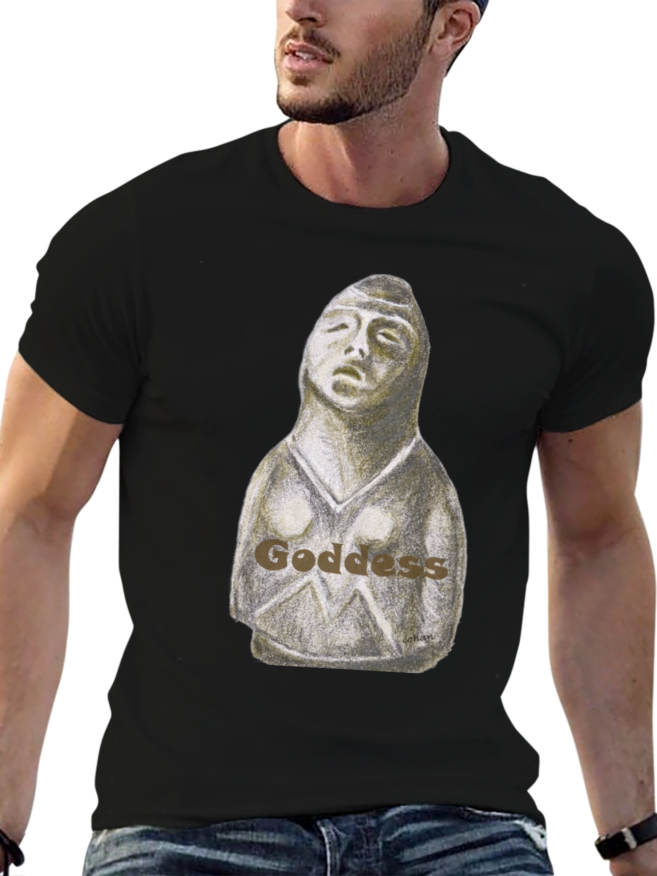 Black Goddess Graphic Print T-Shirt view 6