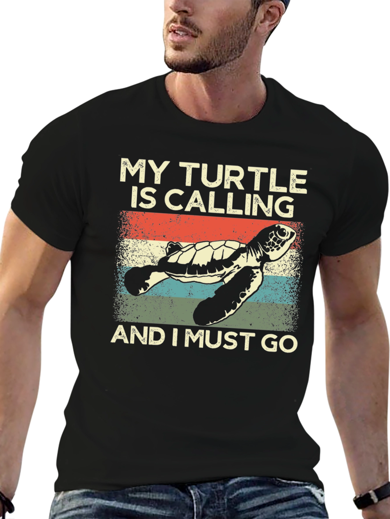Black Turtle Calling T-Shirt - Must Go Tee view 6