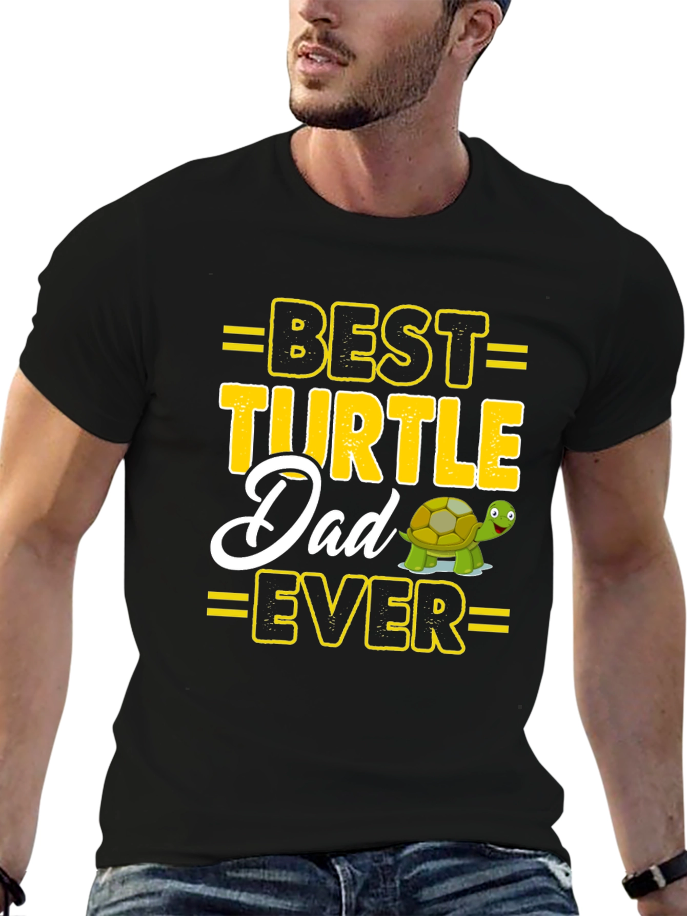 Black Best Turtle Dad Ever Graphic Tee view 6