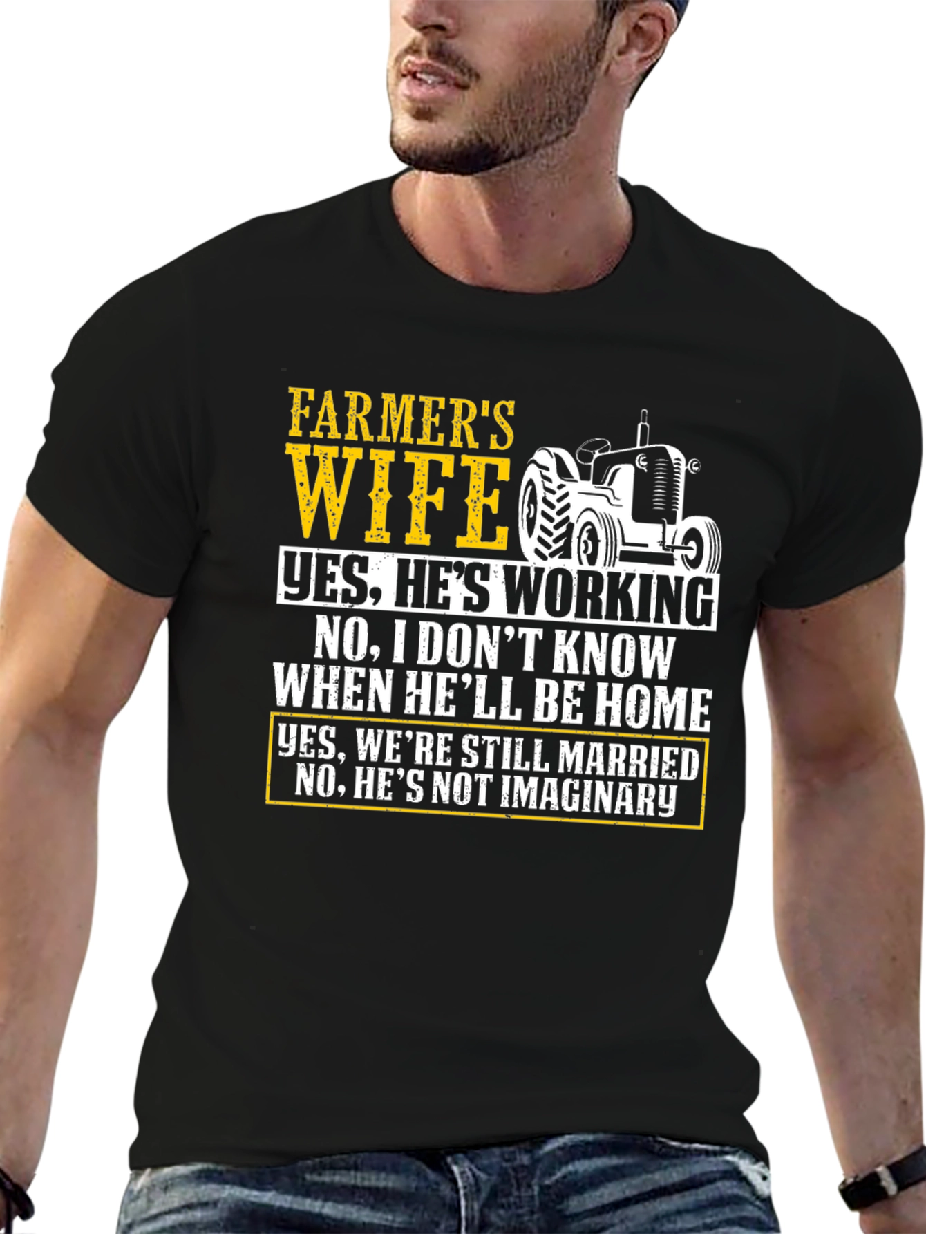 Black Farmer's Wife Novelty Graphic T-Shirt view 6