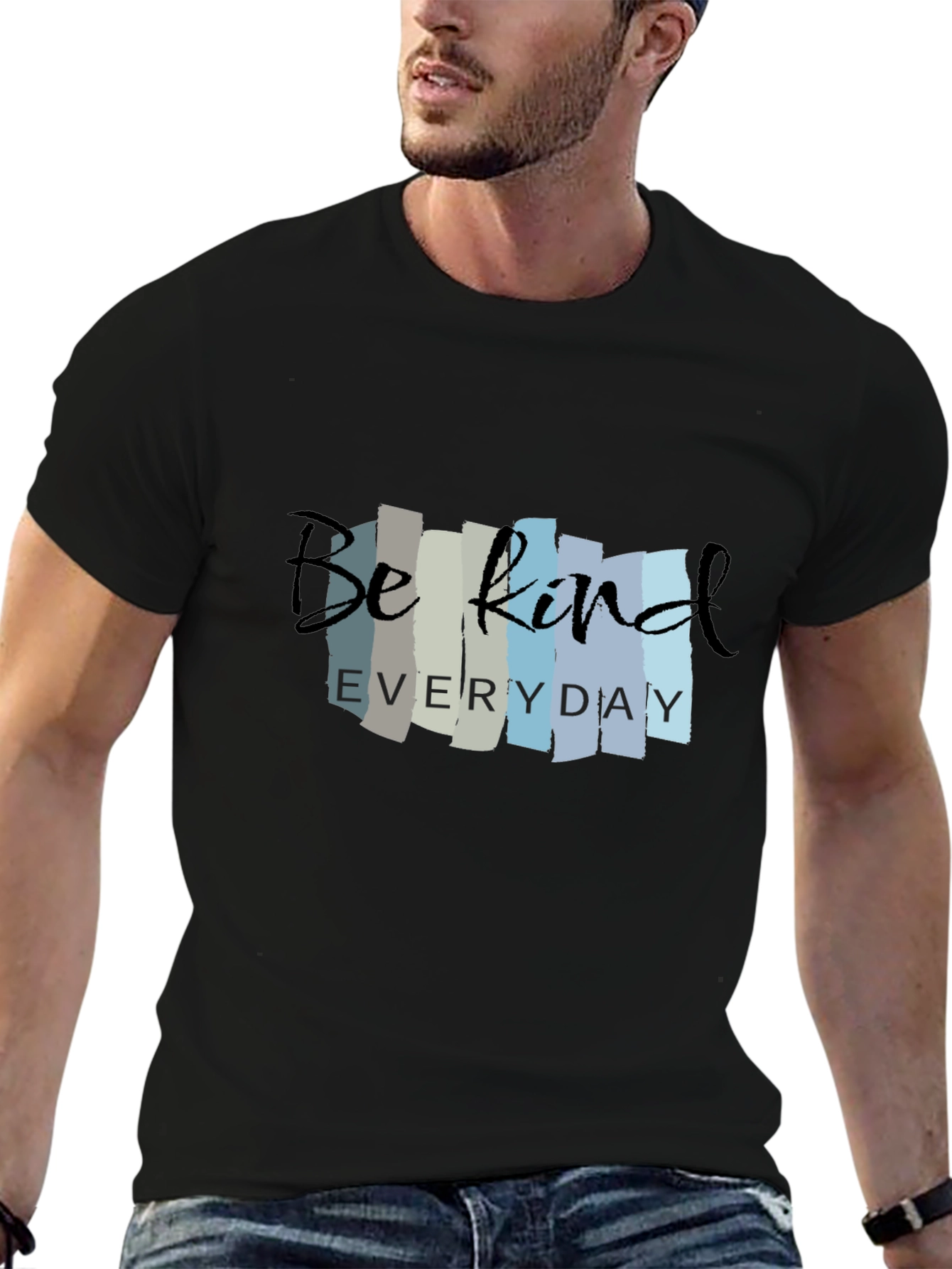 Black Be Kind Everyday Black Graphic T-Shirt view 6