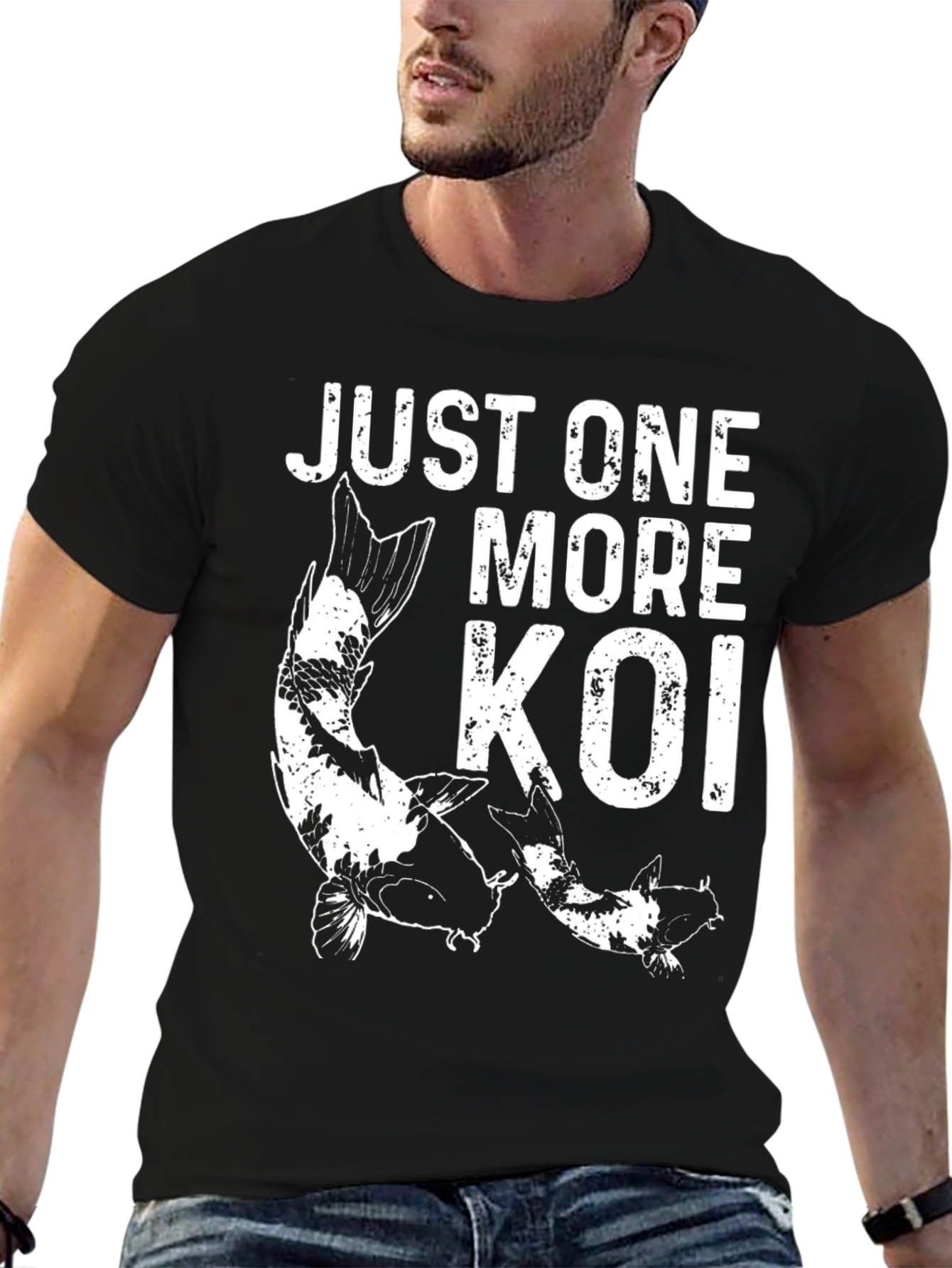 Black Just One More Koi Graphic Tee - Black view 6