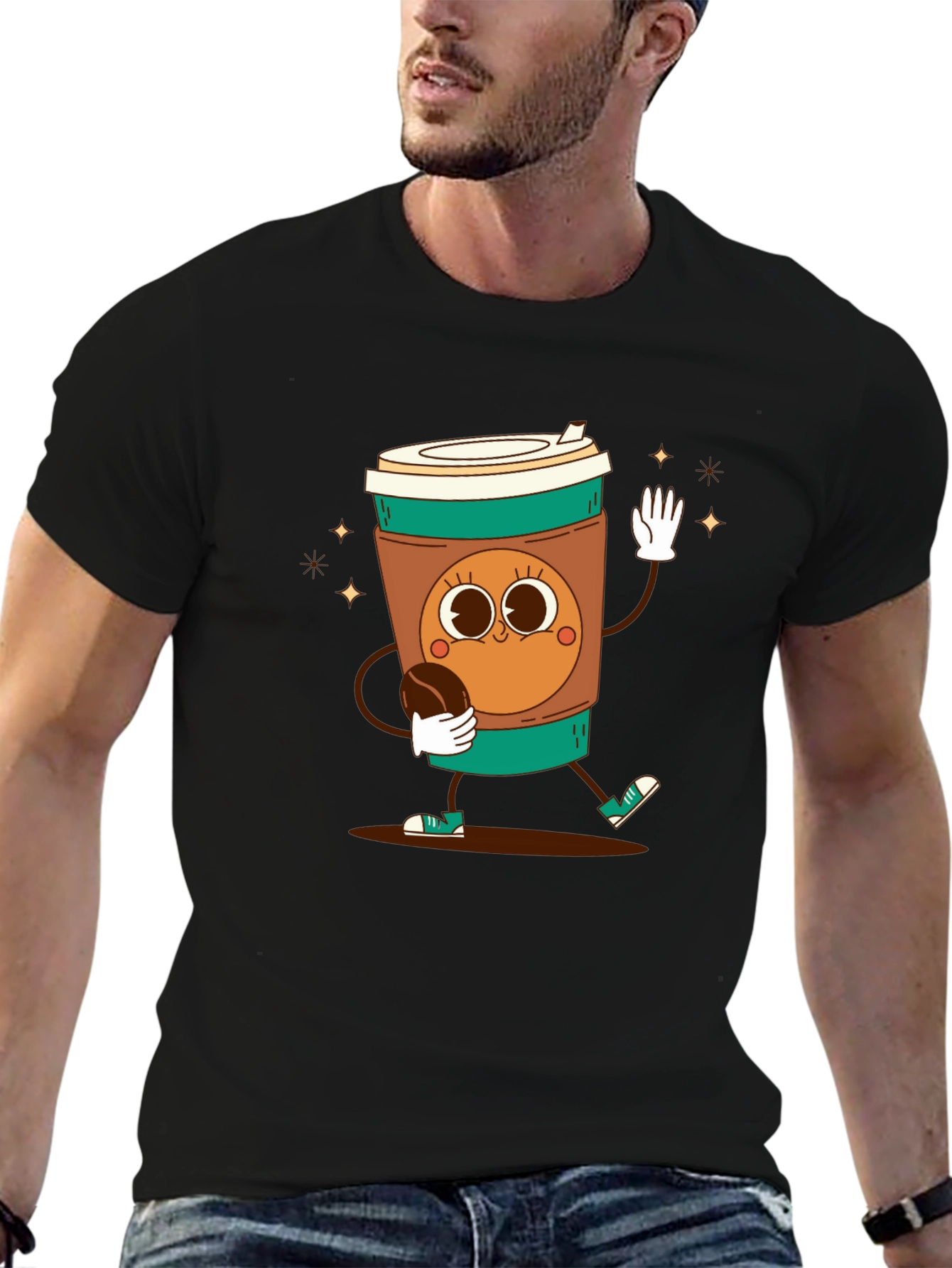 Black Coffee Character T-Shirt view 6